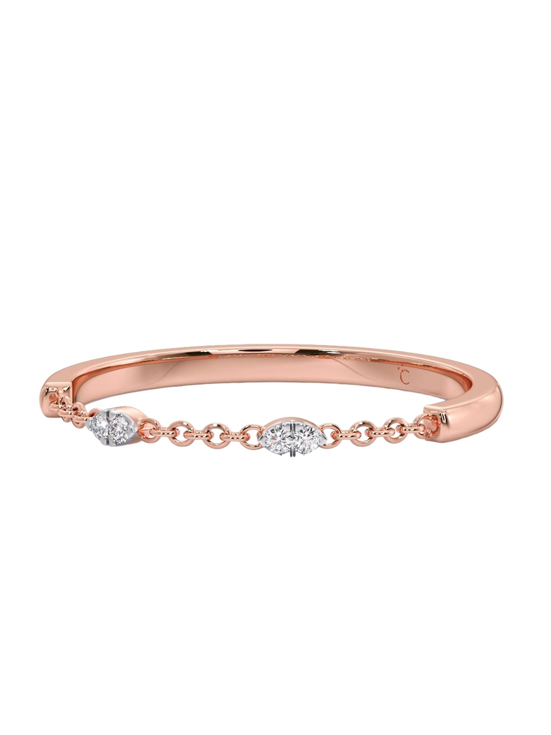 

CANDERE A KALYAN JEWELLERS COMPANY Diamond-Studded 18KT Rose Gold Ring-0.97gm