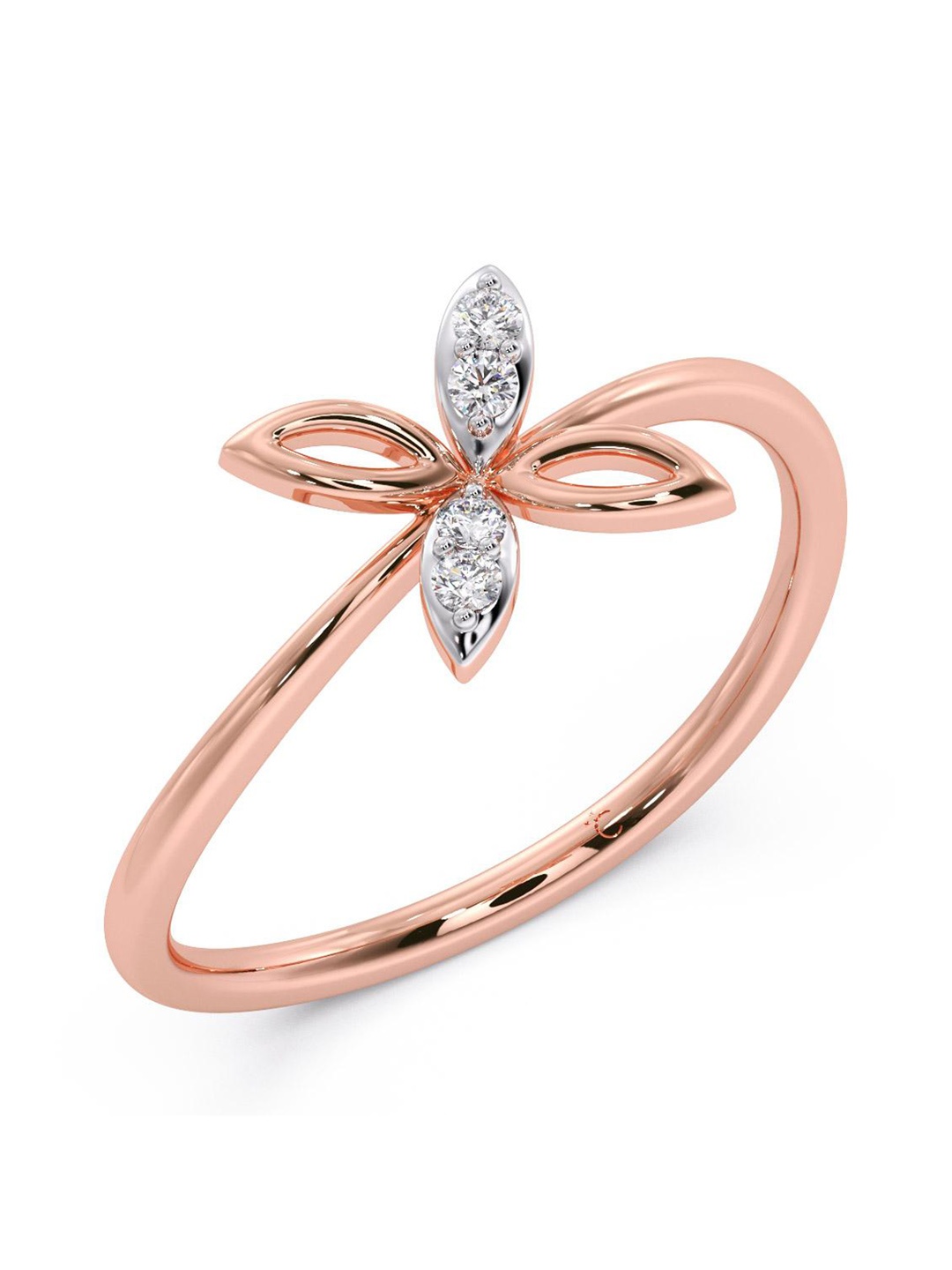 

CANDERE A KALYAN JEWELLERS COMPANY 18KT Rose-Gold Diamond Finger Ring-1.41gm