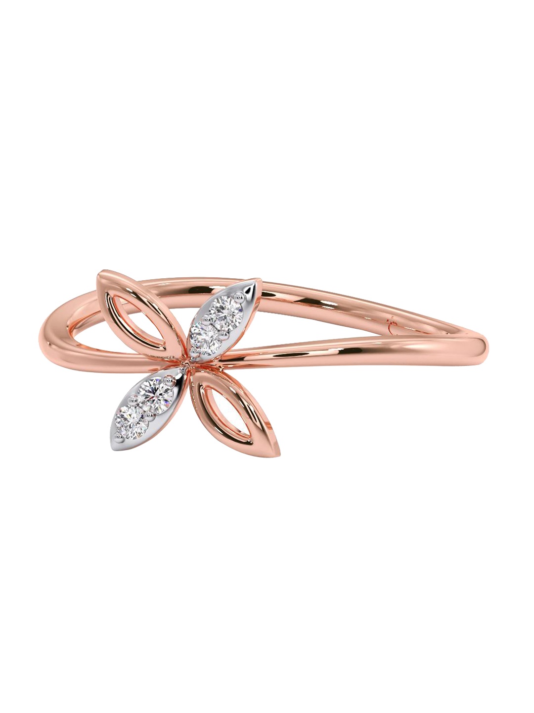 

CANDERE A KALYAN JEWELLERS COMPANY Diamond-Studded 14 KT Rose Gold Ring-1.29gm