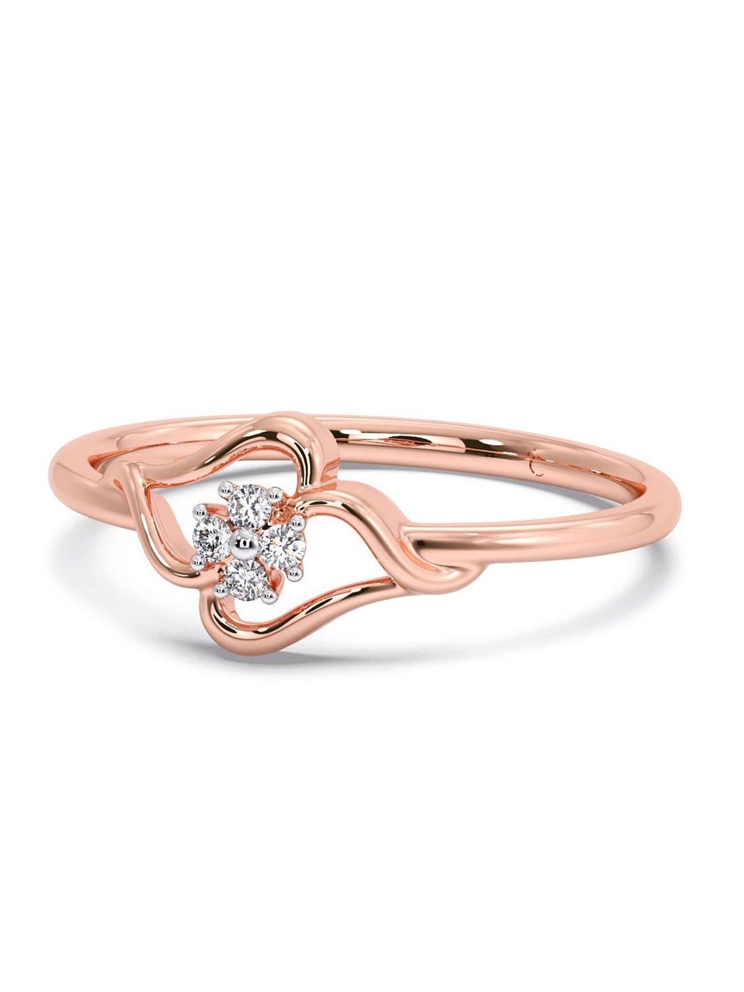

CANDERE A KALYAN JEWELLERS COMPANY 18KT Rose Gold Diamond Finger Ring 1.29 g