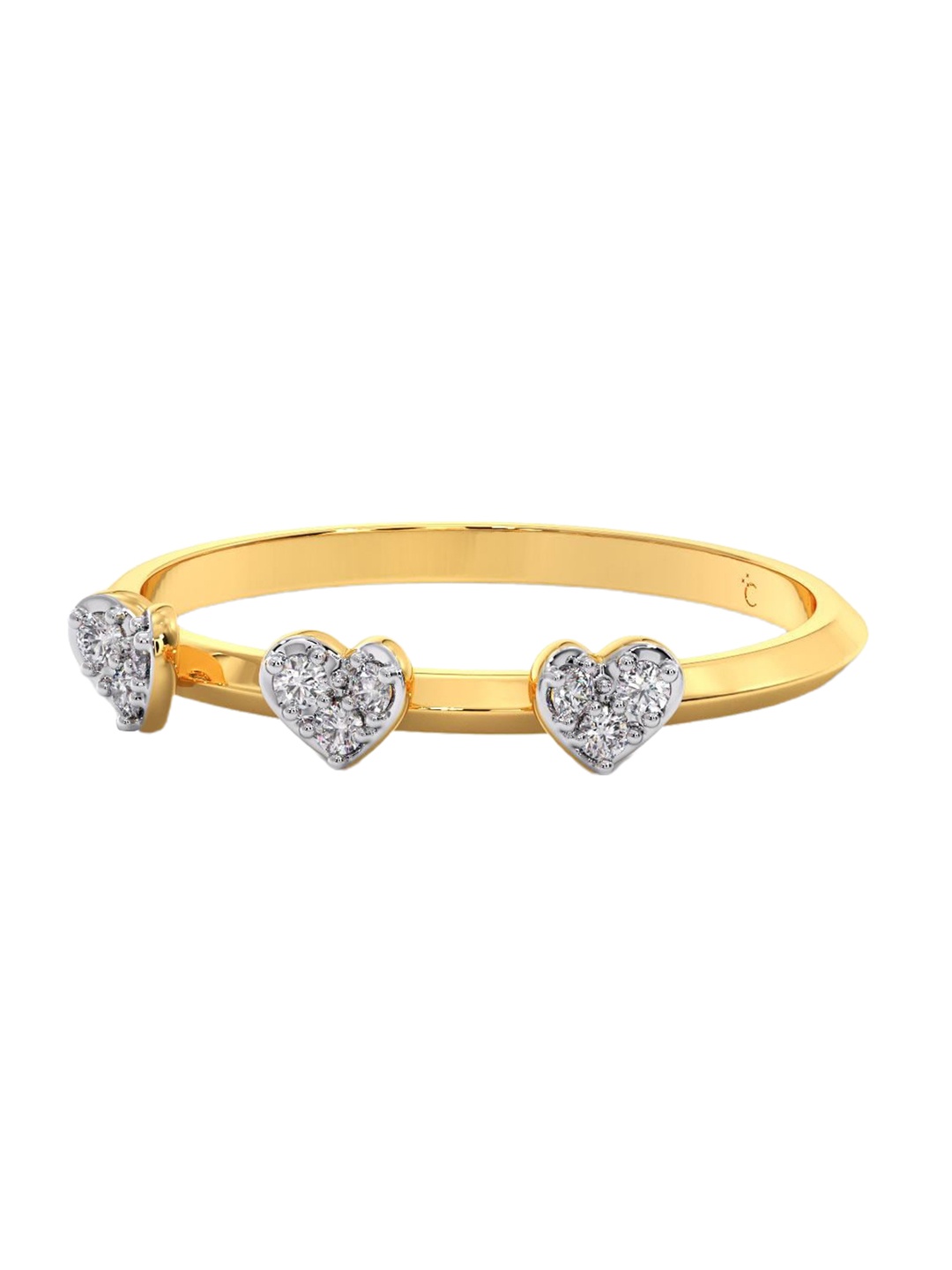 

CANDERE A KALYAN JEWELLERS COMPANY Diamond-Studded 18KT Gold Ring