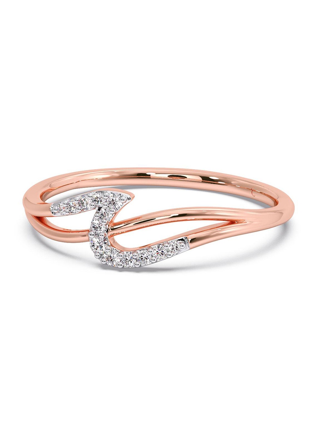

CANDERE A KALYAN JEWELLERS COMPANY 18KT Rose Gold Diamond Finger Ring-1.02 g
