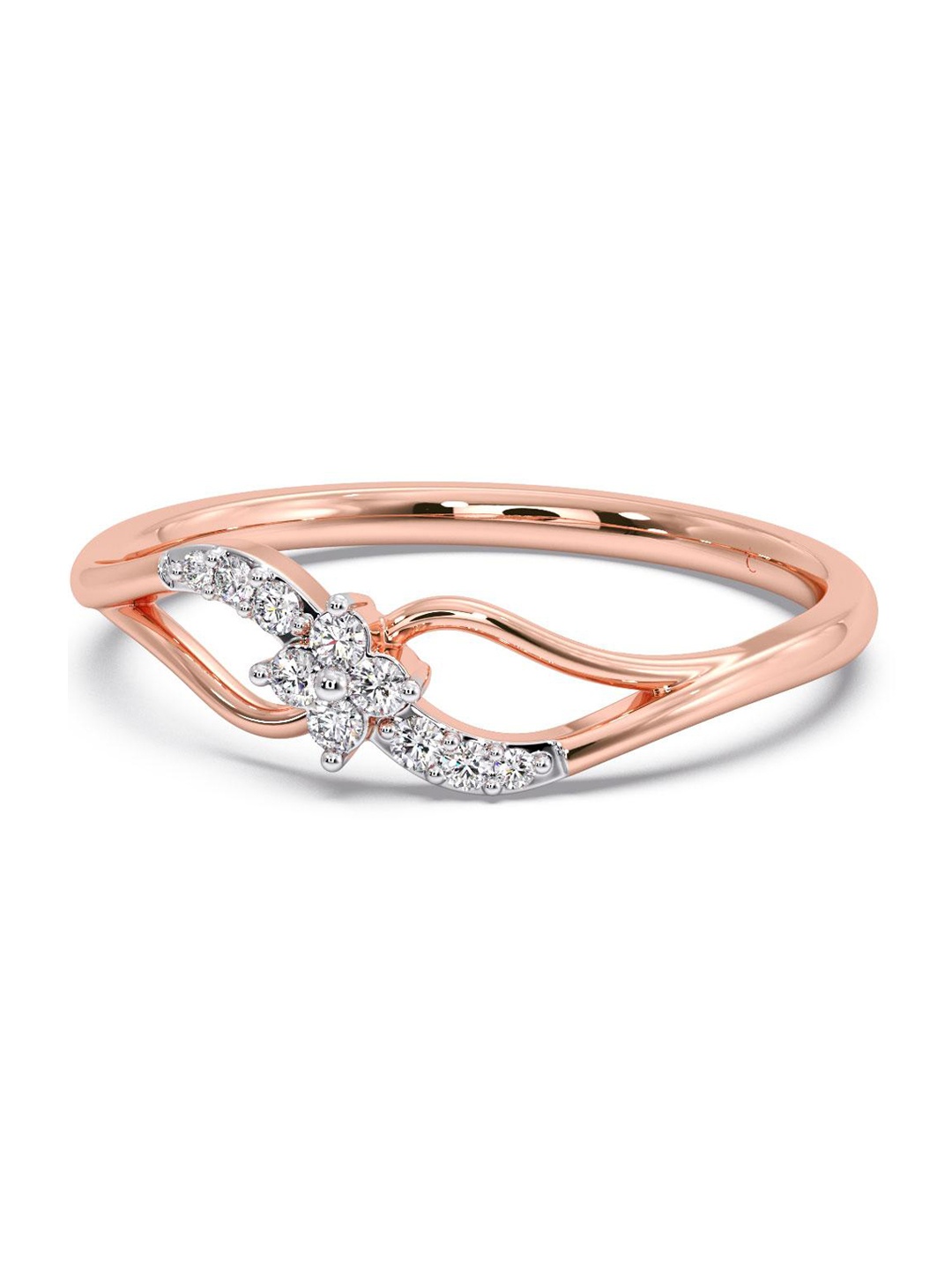 

CANDERE A KALYAN JEWELLERS COMPANY 14KT Rose Gold Diamond Finger Ring- 1.13 gm
