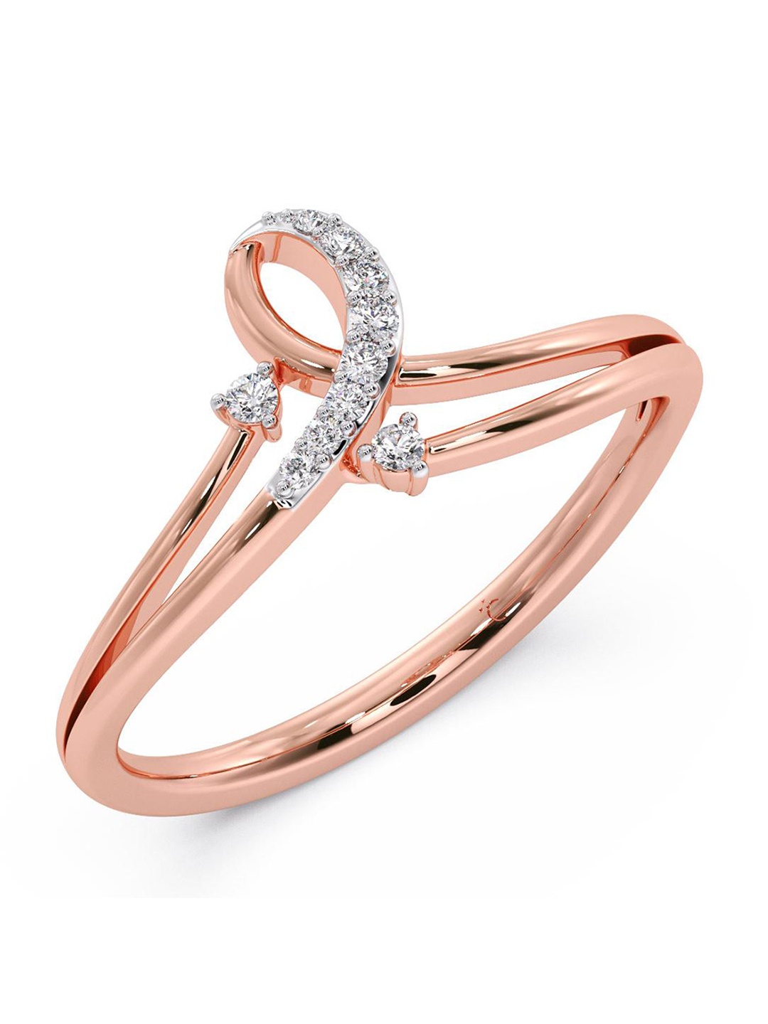 

CANDERE A KALYAN JEWELLERS COMPANY 14KT Rose Gold Diamond Finger Ring 1.68 g