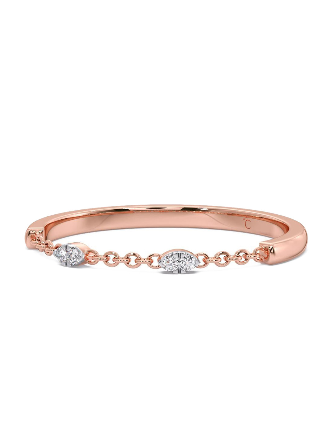 

CANDERE A KALYAN JEWELLERS COMPANY 18KT Rose Gold Diamond Finger Ring-1.04 g