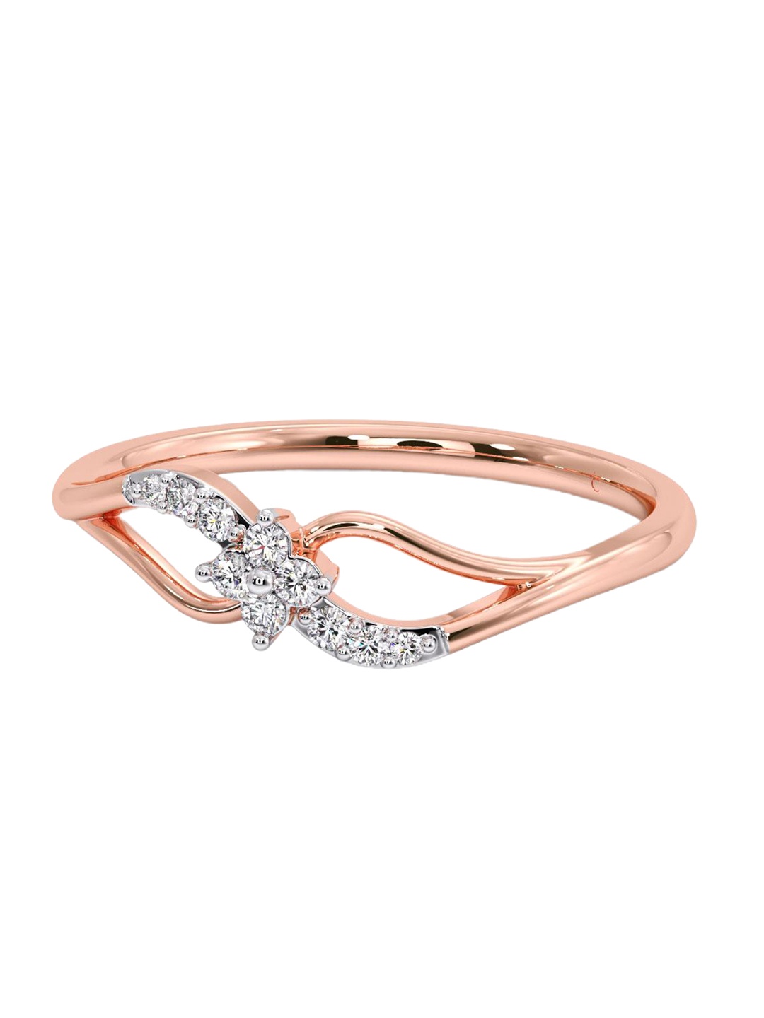 

CANDERE A KALYAN JEWELLERS COMPANY 18KT Rose Gold Diamond Finger Ring 1.56 g