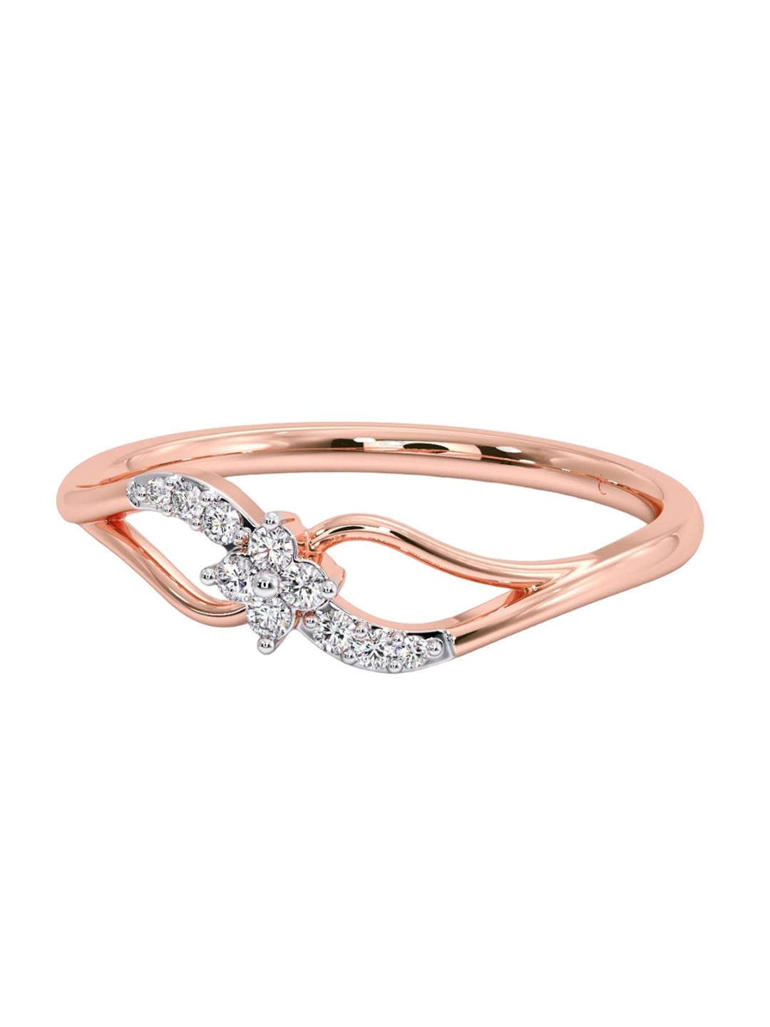 

CANDERE A KALYAN JEWELLERS COMPANY Diamond-Studded 18k Rose Gold Ring