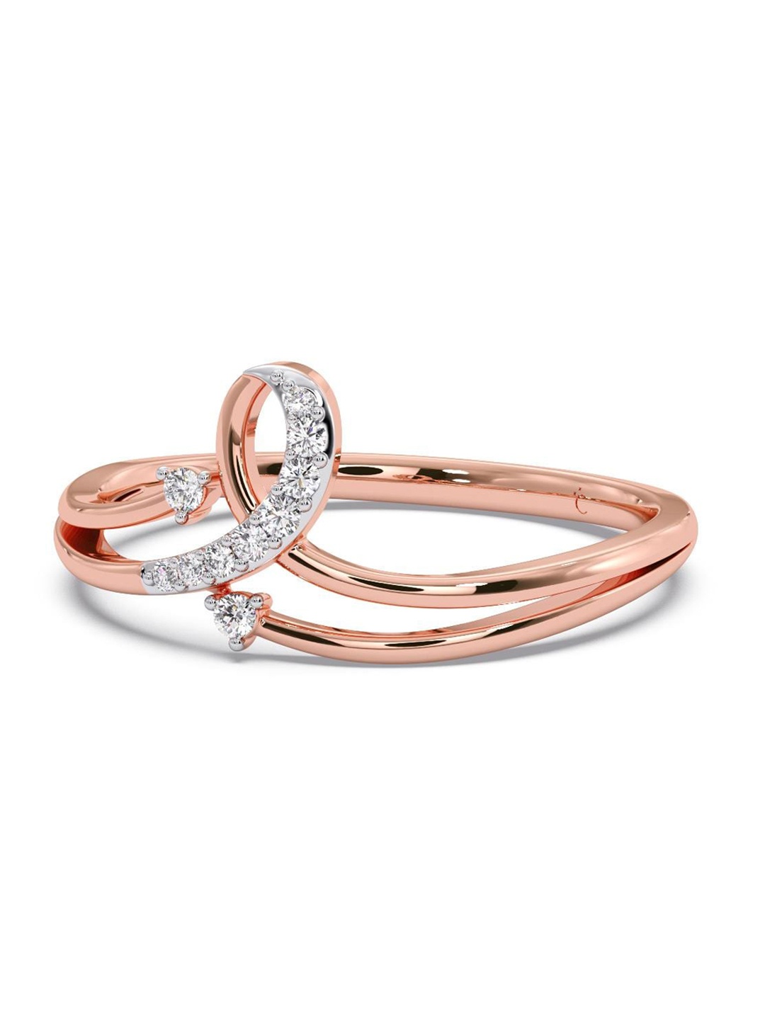 

CANDERE A KALYAN JEWELLERS COMPANY Diamond Studded 18KT Rose Gold Ring