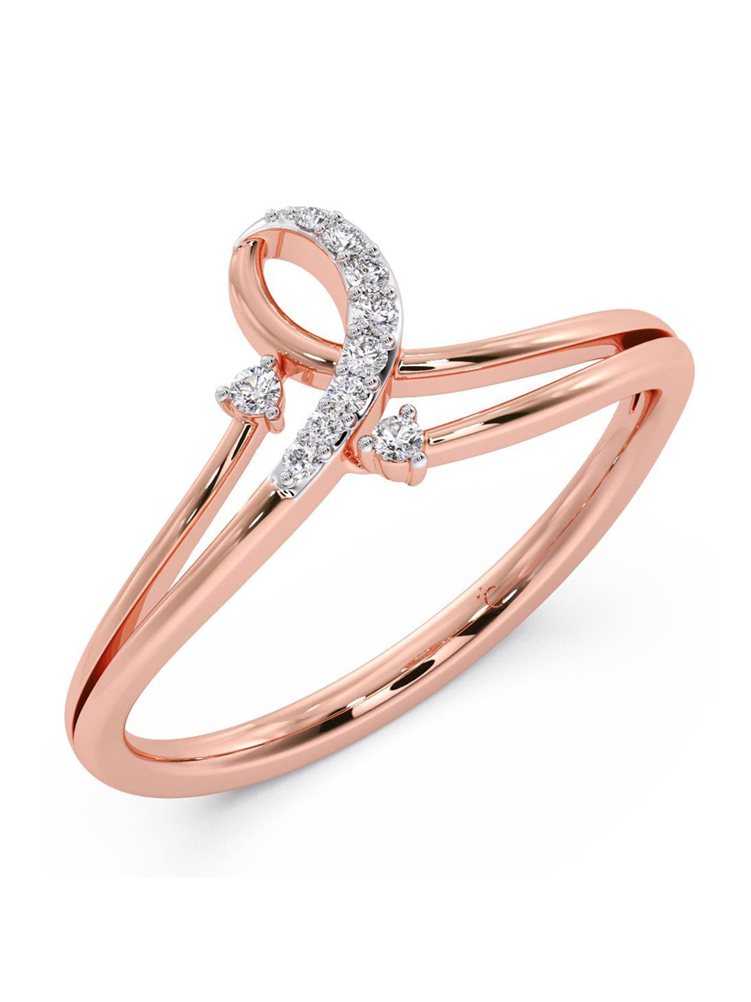 

CANDERE A KALYAN JEWELLERS COMPANY 18KT Rose Gold Diamond Finger Ring 1.7 g