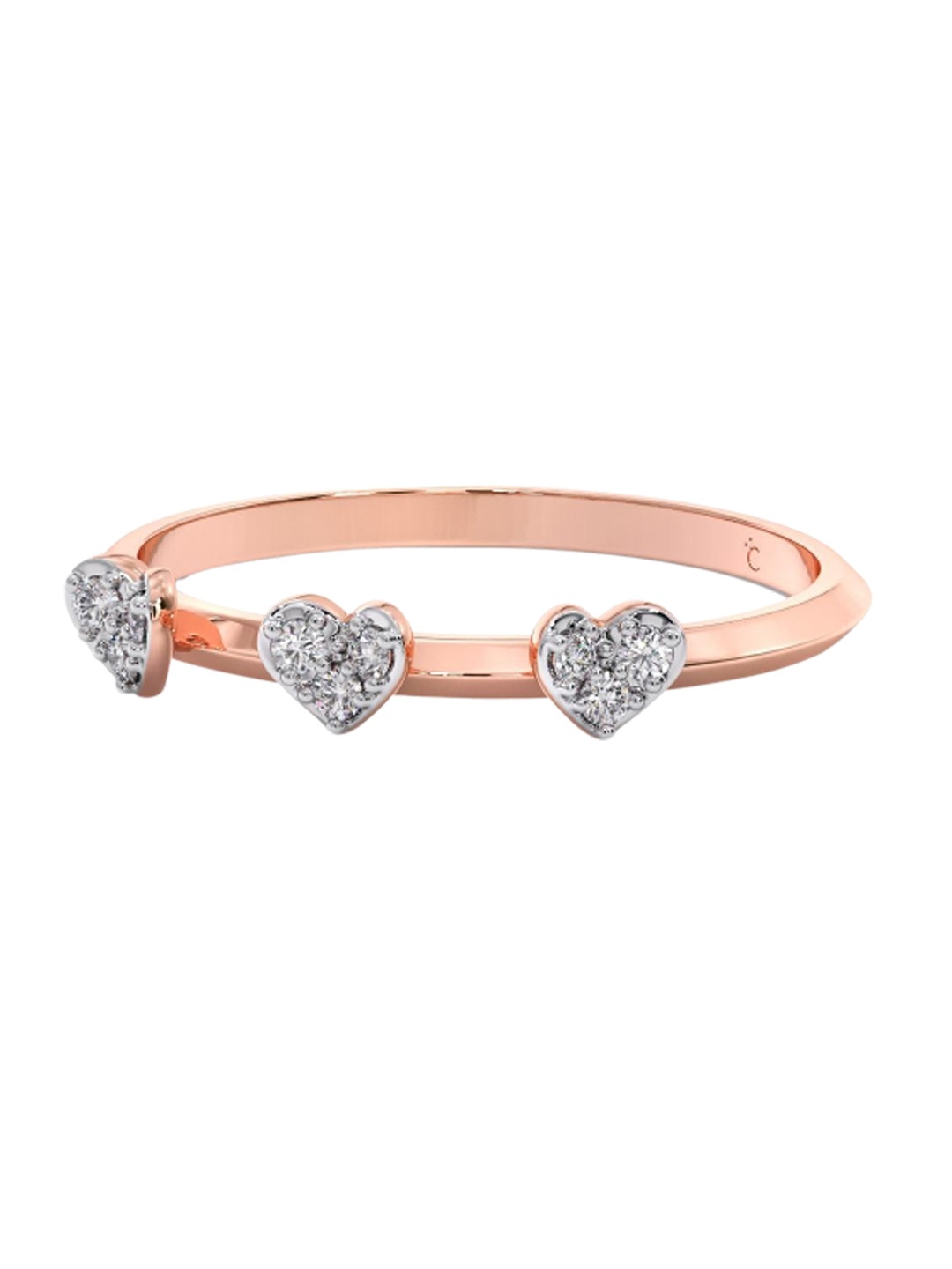 

CANDERE A KALYAN JEWELLERS COMPANY Diamond-Studded 18KT Rose Gold Ring