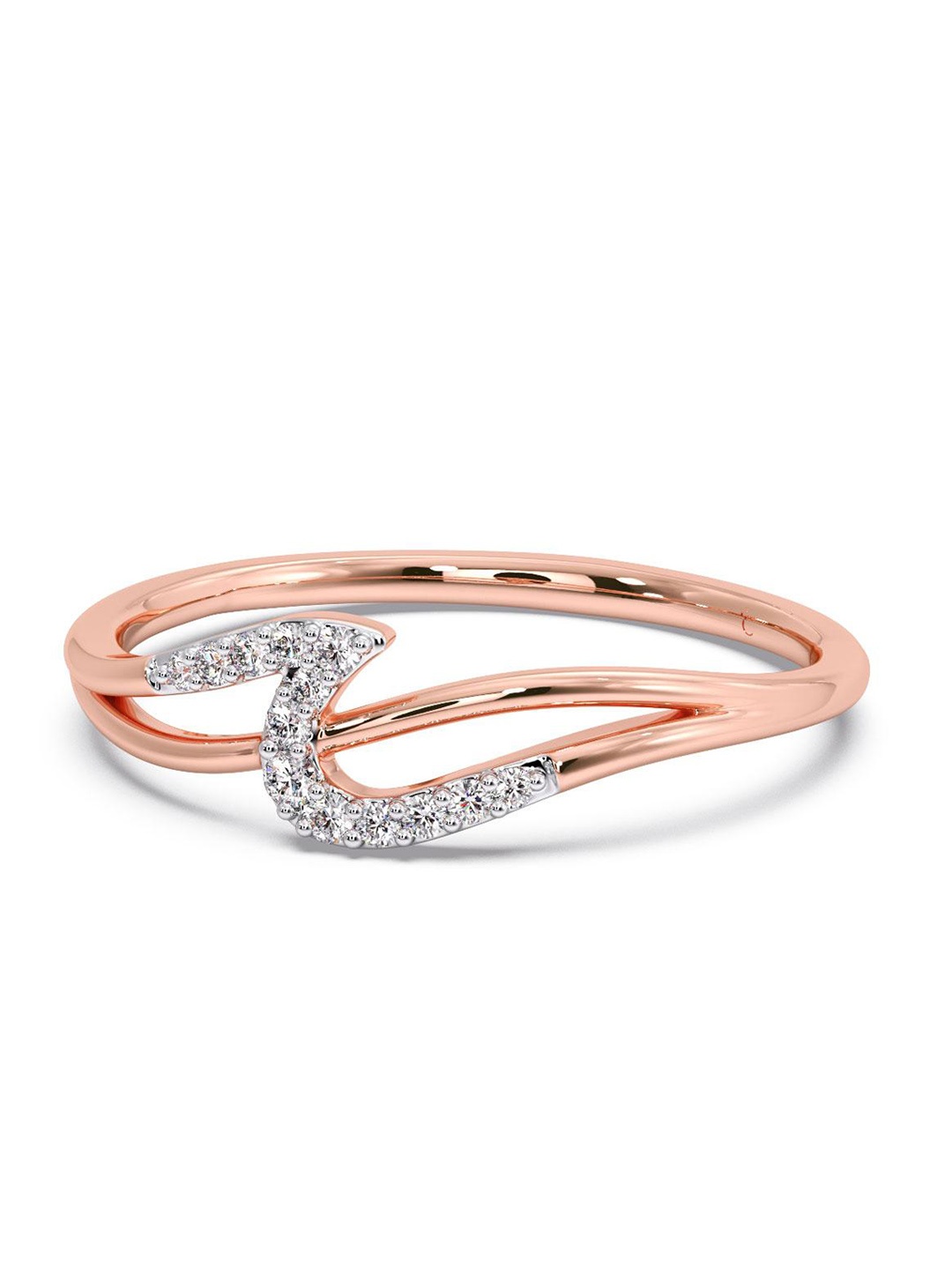 

CANDERE A KALYAN JEWELLERS COMPANY Diamond-Studded 14kT Rose Gold Ring
