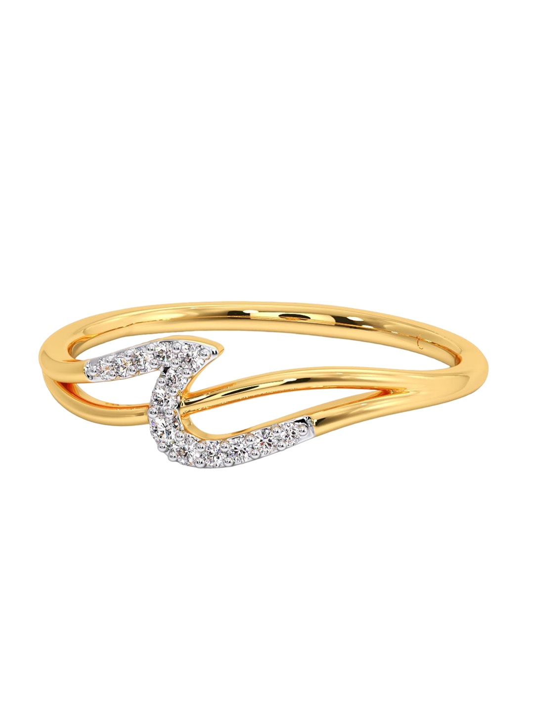 

CANDERE A KALYAN JEWELLERS COMPANY Diamond-Studded 18KT Gold Ring