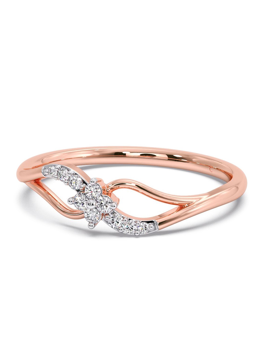 

CANDERE A KALYAN JEWELLERS COMPANY Diamond-Studded 14KT Rose Gold Ring