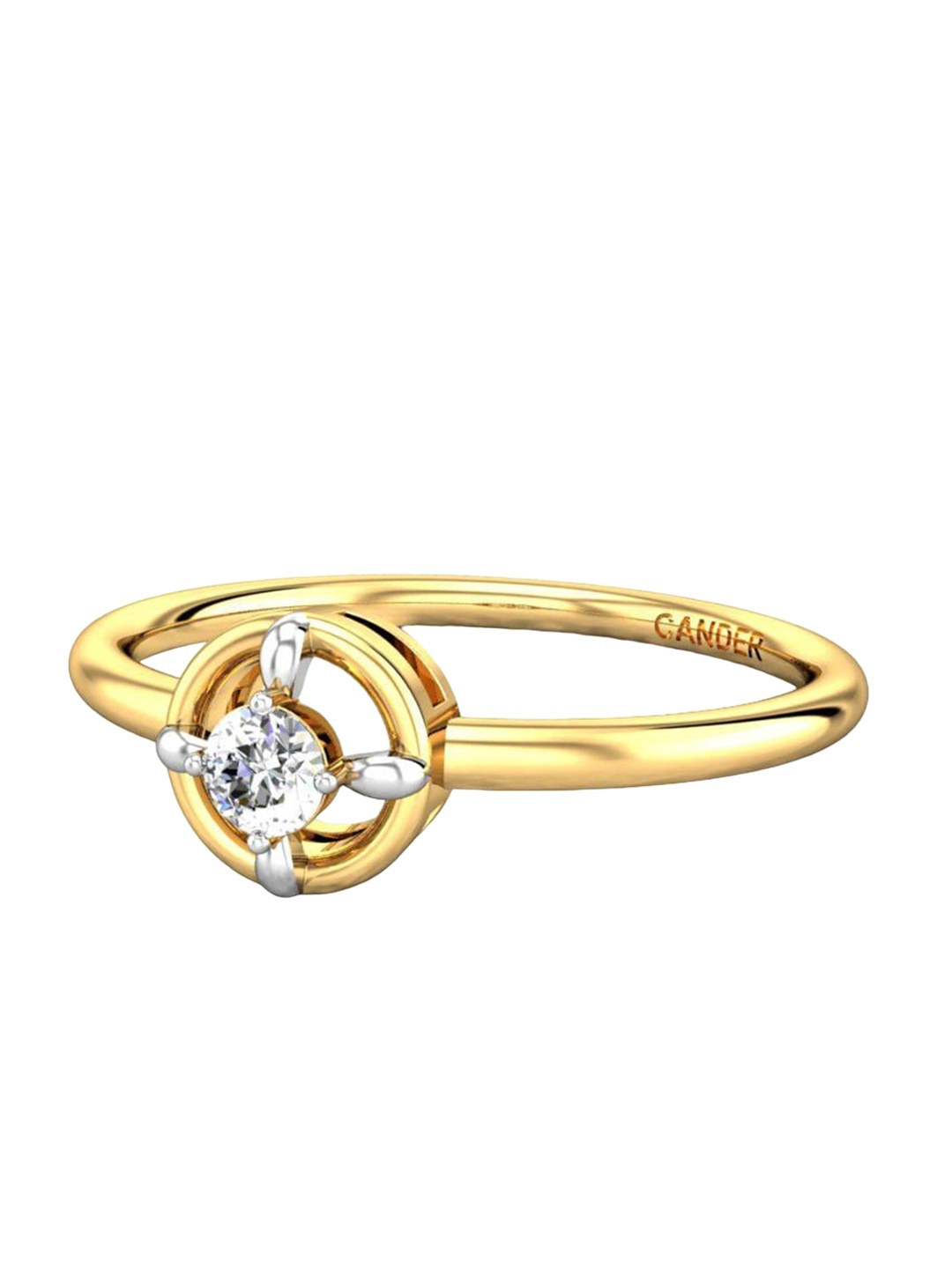 

CANDERE A KALYAN JEWELLERS COMPANY Diamond-Studded 18KT Gold Ring 1.3 g