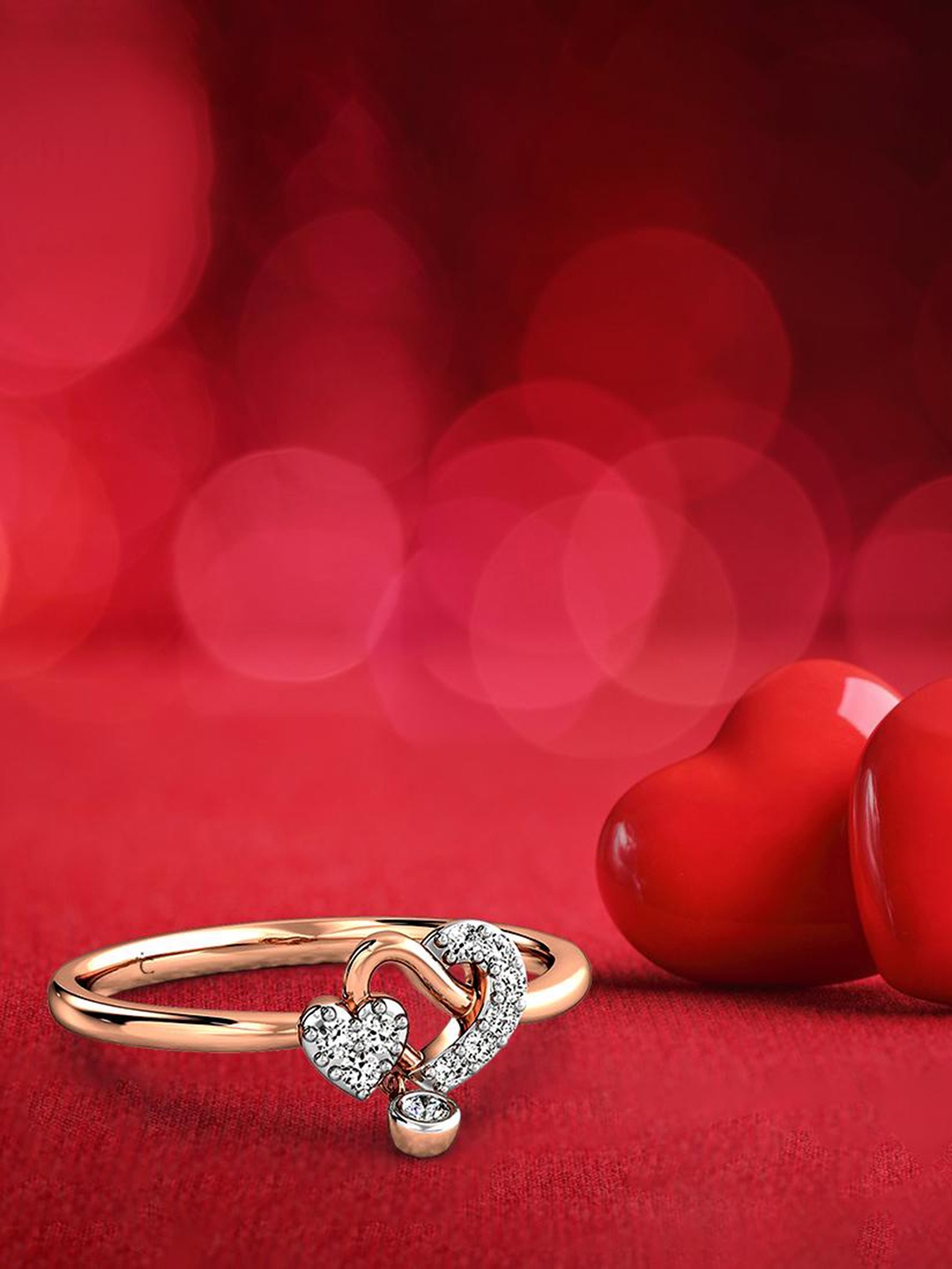 

CANDERE A KALYAN JEWELLERS COMPANY 18KT Rose Gold Diamond Finger Ring- 1.84 gm