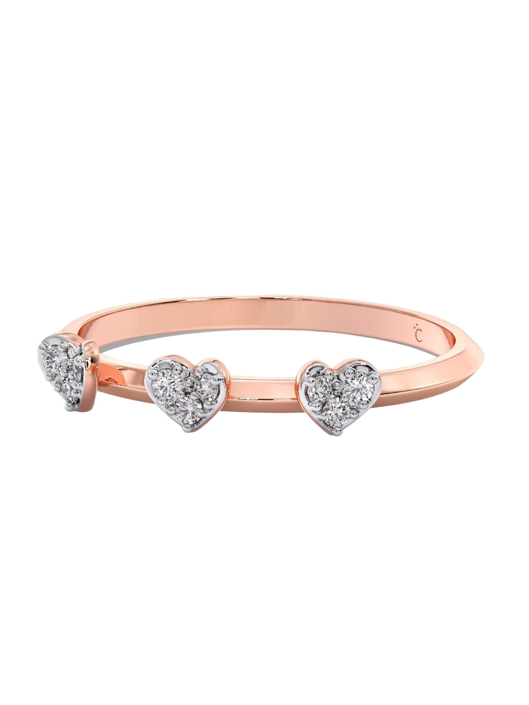 

CANDERE A KALYAN JEWELLERS COMPANY Diamond-Studded 14 KT Rose Gold Ring 1.3 g
