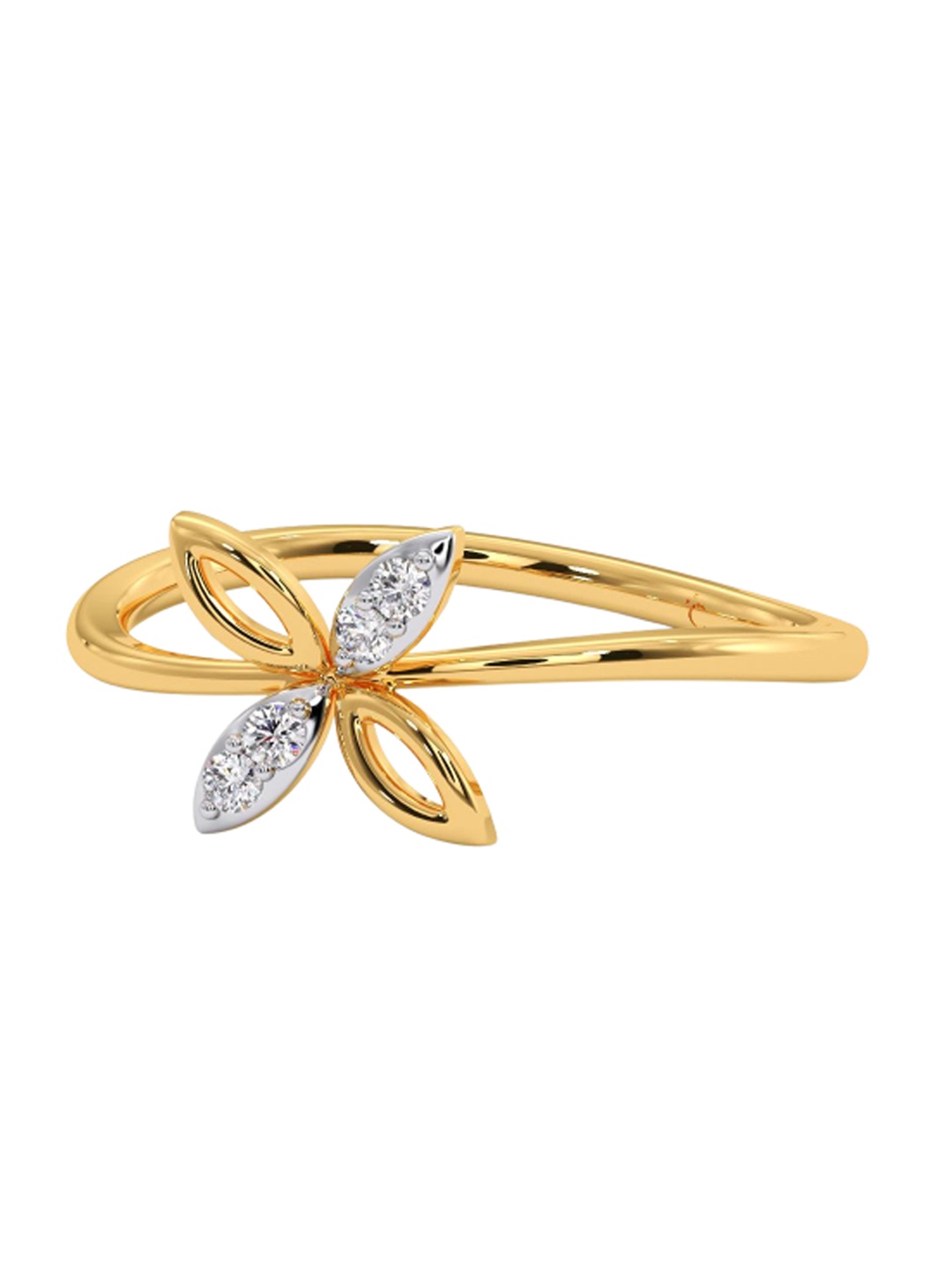 

CANDERE A KALYAN JEWELLERS COMPANY 14KT Gold Diamond Finger Ring- 1.18 gm, Yellow