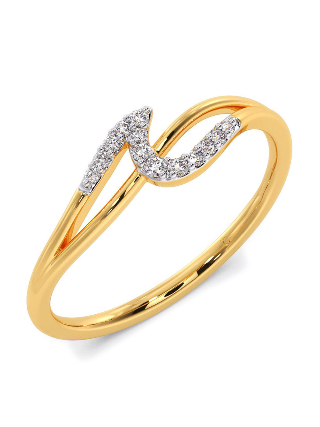 

CANDERE A KALYAN JEWELLERS COMPANY Diamond-Studded 18KT Gold Ring-1.02 g
