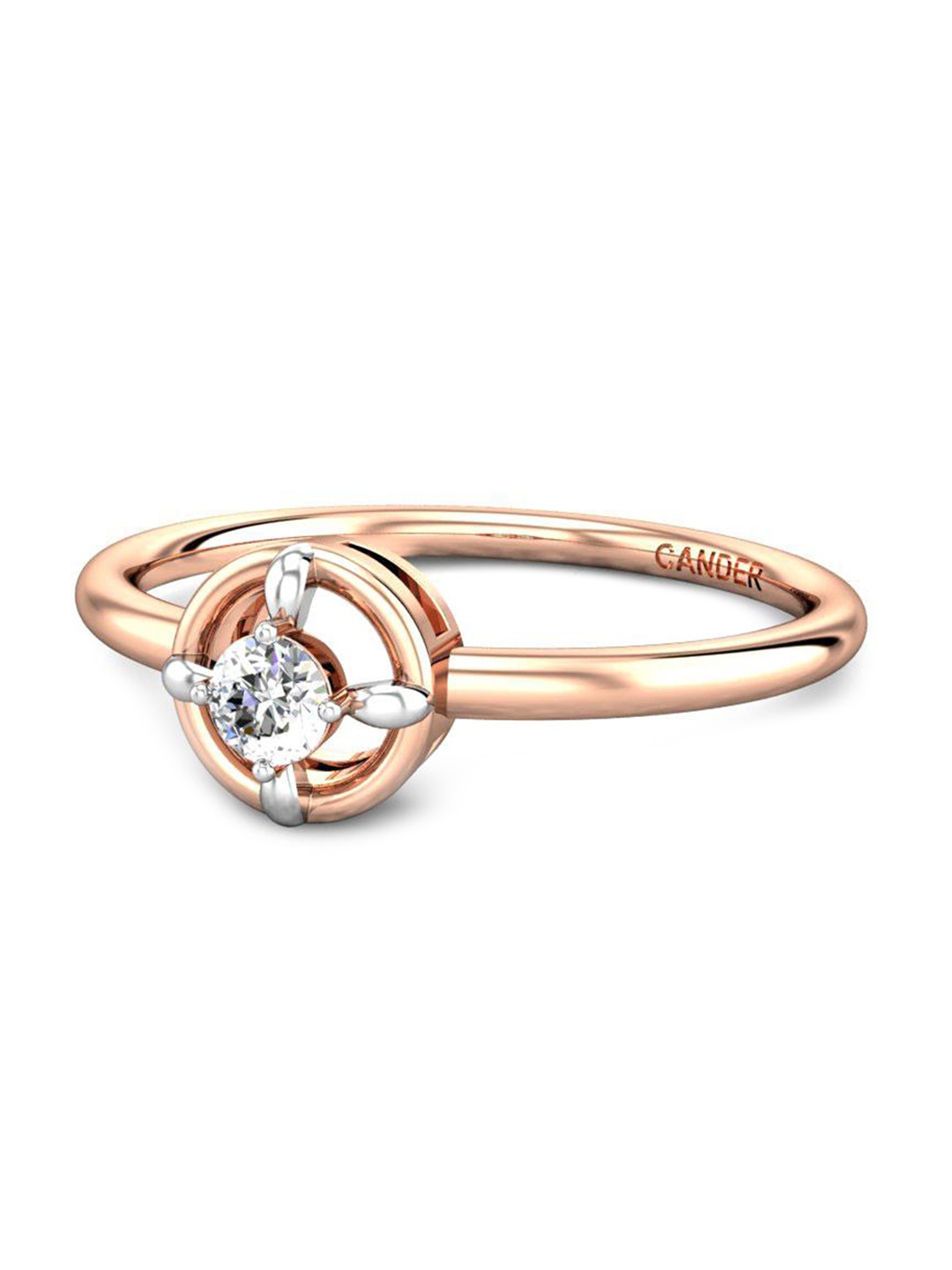 

CANDERE A KALYAN JEWELLERS COMPANY 14KT Rose Gold Diamond Finger Ring 1.21 g