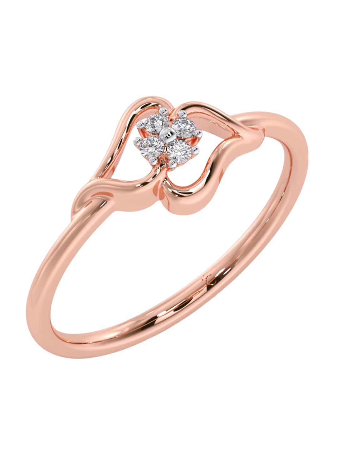 

CANDERE A KALYAN JEWELLERS COMPANY 14KT Rose Gold Diamond Finger Ring 1.15 g