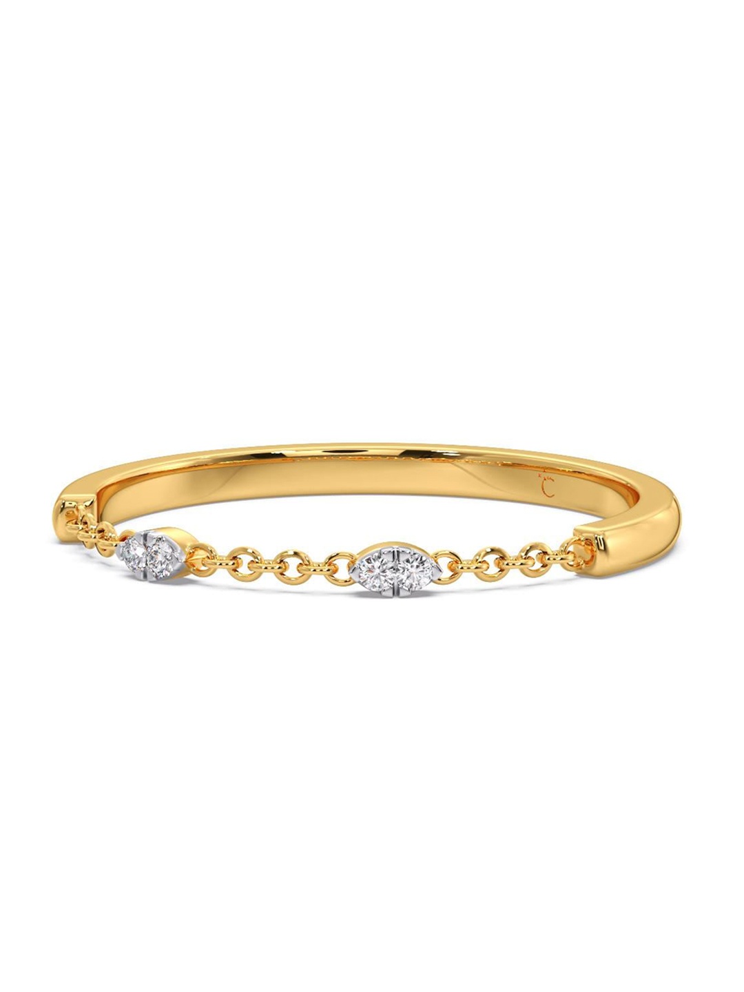 

CANDERE A KALYAN JEWELLERS COMPANY Diamond-Studded 18 KT Gold Ring