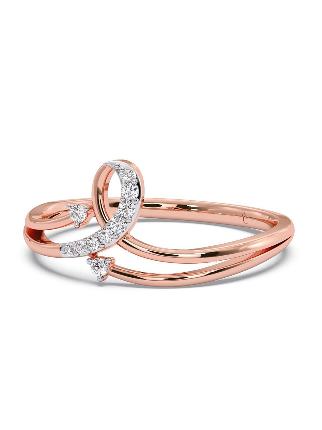 

CANDERE A KALYAN JEWELLERS COMPANY 14KT Rose Gold Diamond Finger Ring 1.74 g