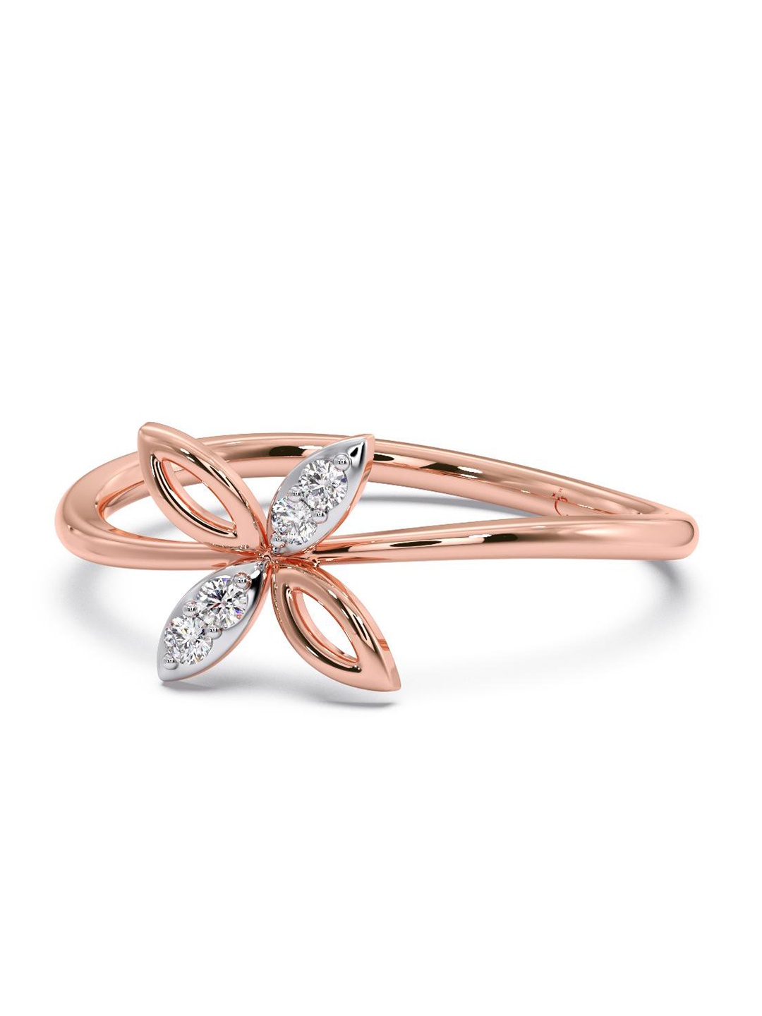 

CANDERE A KALYAN JEWELLERS COMPANY 14KT Rose Gold Diamond Finger Ring