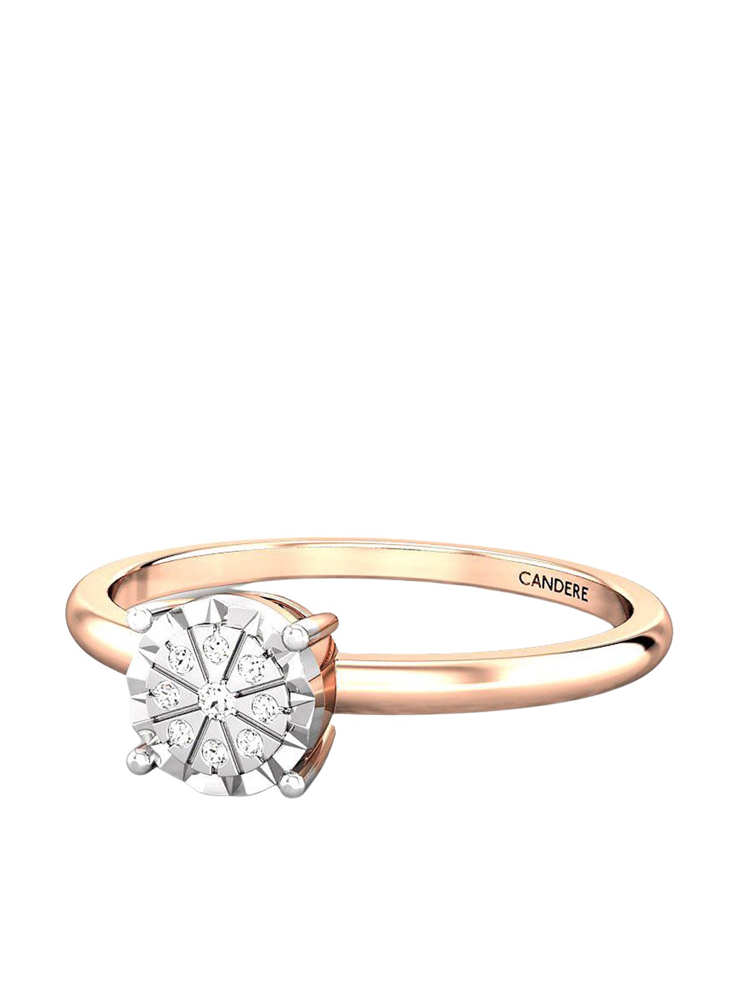 

CANDERE A KALYAN JEWELLERS COMPANY Diamond-Studded 18KT Rose Gold Ring- 1.74 g