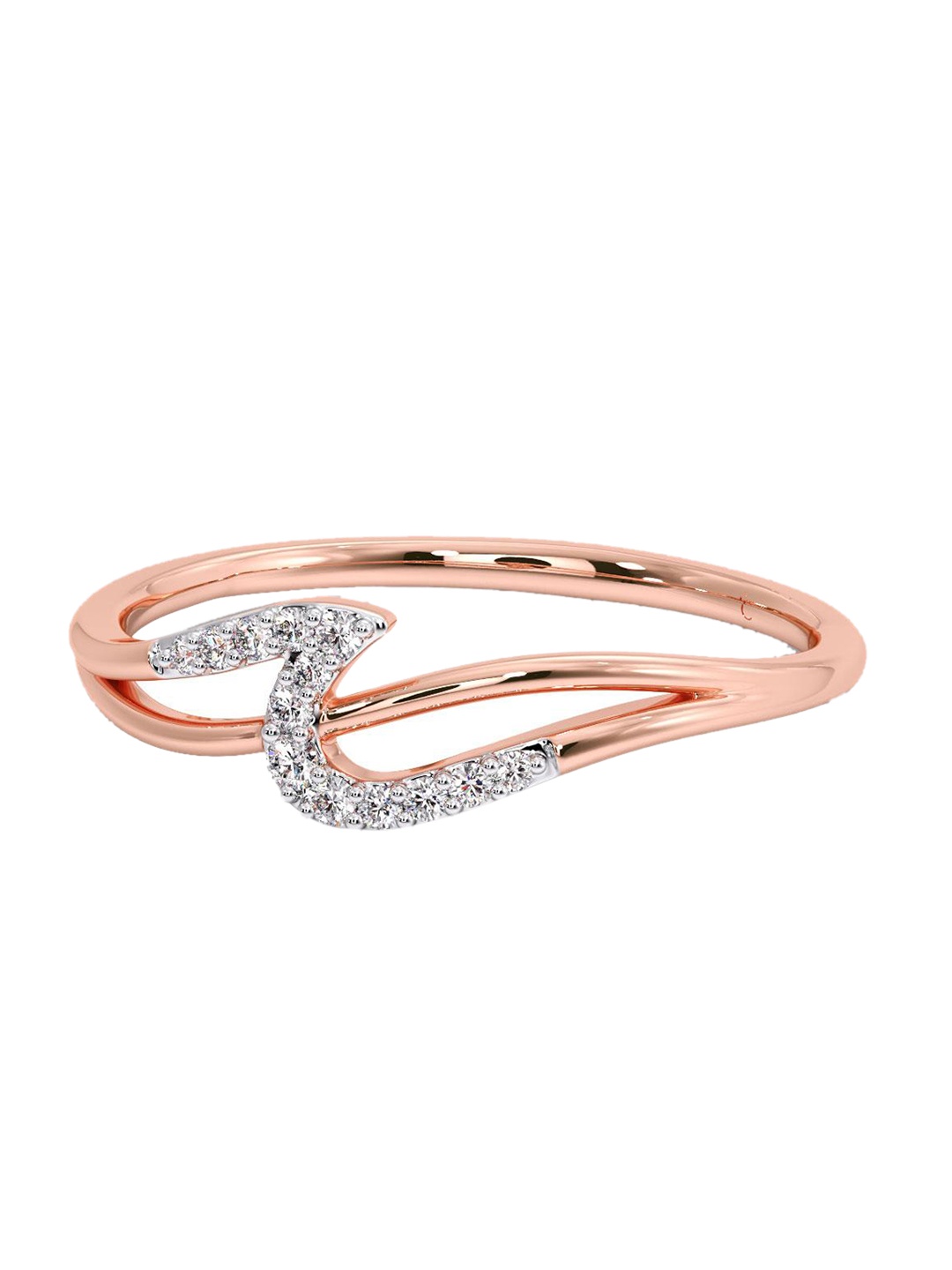 

CANDERE A KALYAN JEWELLERS COMPANY Diamond-Studded 18KT Rose Gold Ring- 1.04 g