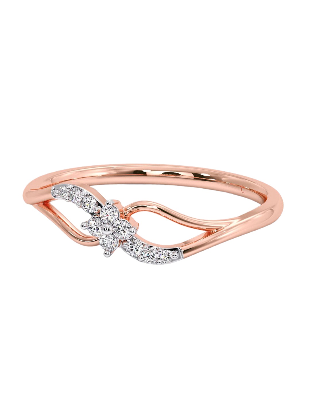 

CANDERE A KALYAN JEWELLERS COMPANY 14KT Rose Gold Diamond Finger Ring - 1.21 g