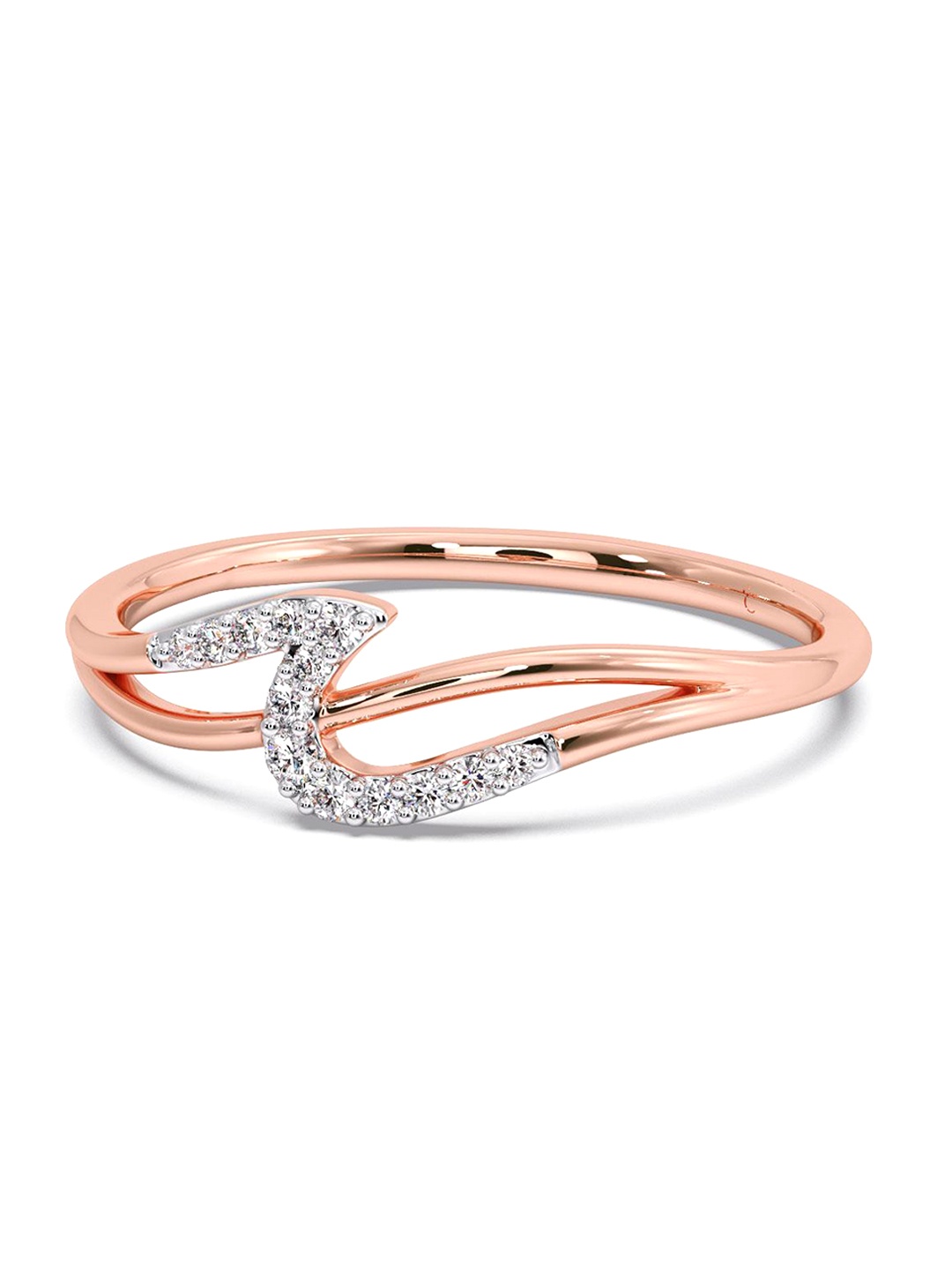 

CANDERE A KALYAN JEWELLERS COMPANY 14KT Rose Gold Diamond Finger Ring 0.87 g