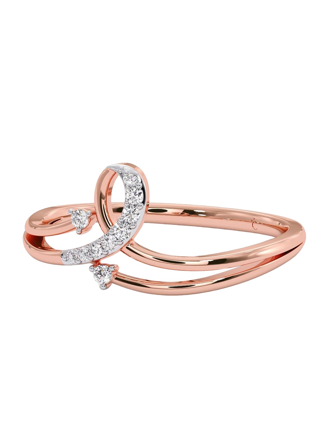 

CANDERE A KALYAN JEWELLERS COMPANY BIS Hallmark 18KT Rose Gold Diamond Finger Ring