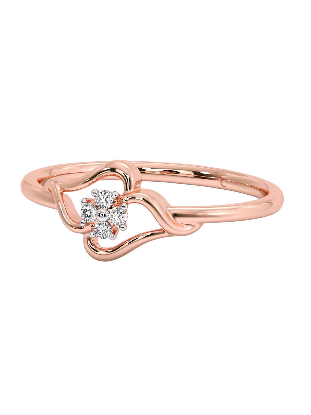 

CANDERE A KALYAN JEWELLERS COMPANY Diamond-Studded 14KT Rose Gold Ring
