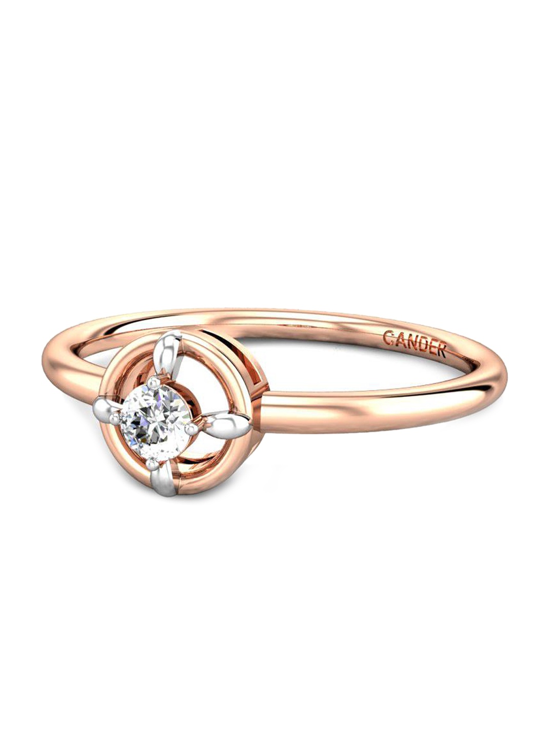 

CANDERE A KALYAN JEWELLERS COMPANY 18KT Rose Gold Diamond Finger Ring- 1.4 gm