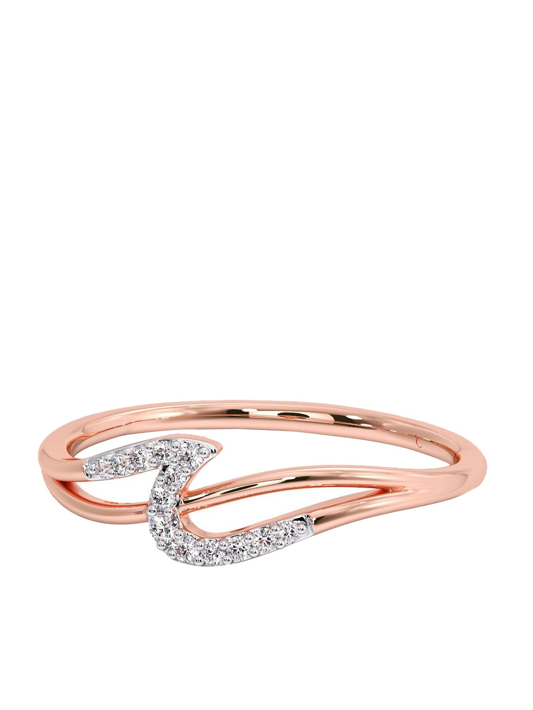 

CANDERE A KALYAN JEWELLERS COMPANY 18KT Rose Gold Diamond Finger Ring 1.25 g