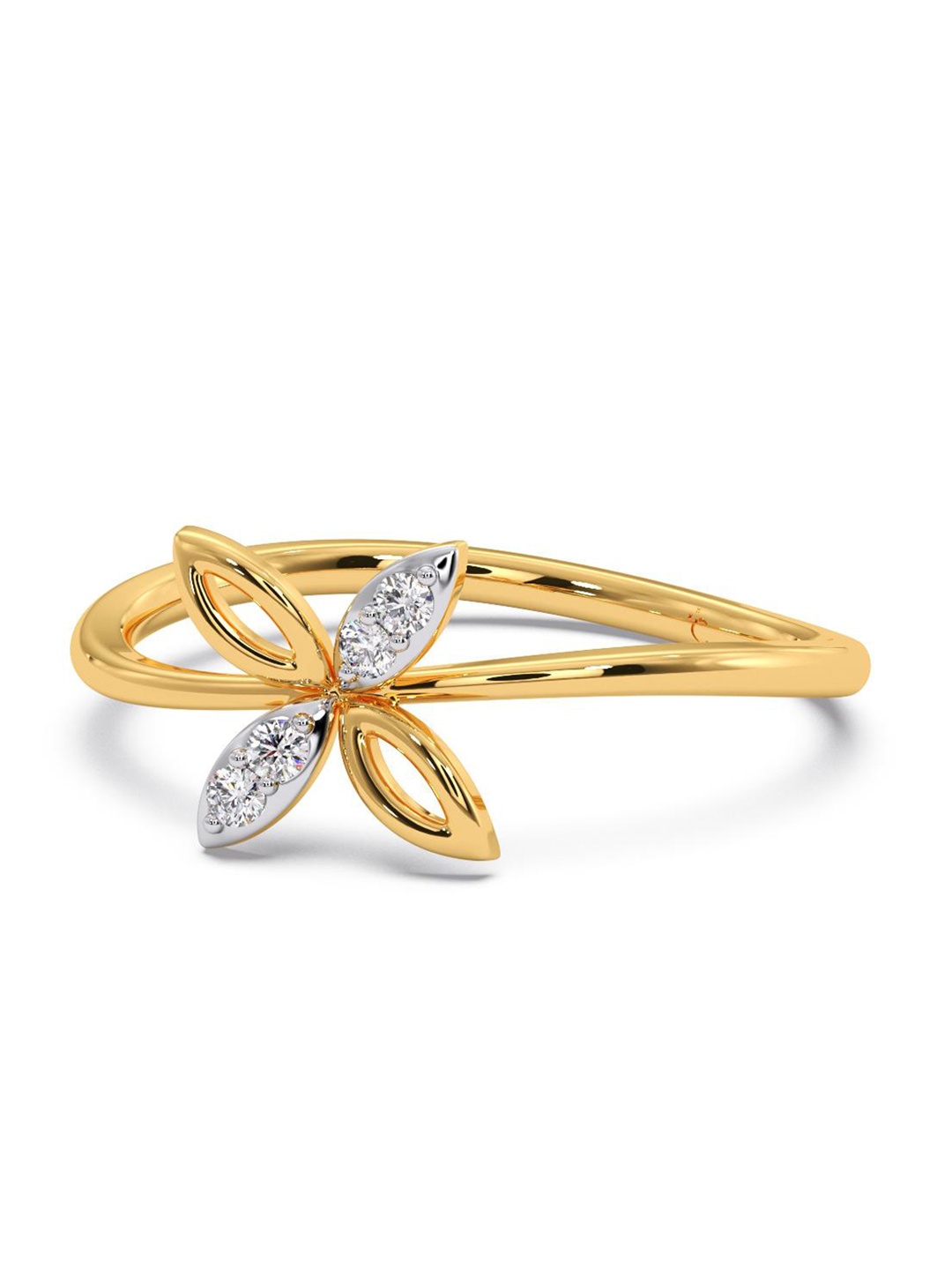 

CANDERE A KALYAN JEWELLERS COMPANY 14KT Gold Diamond Finger Ring-1.32gm, Yellow