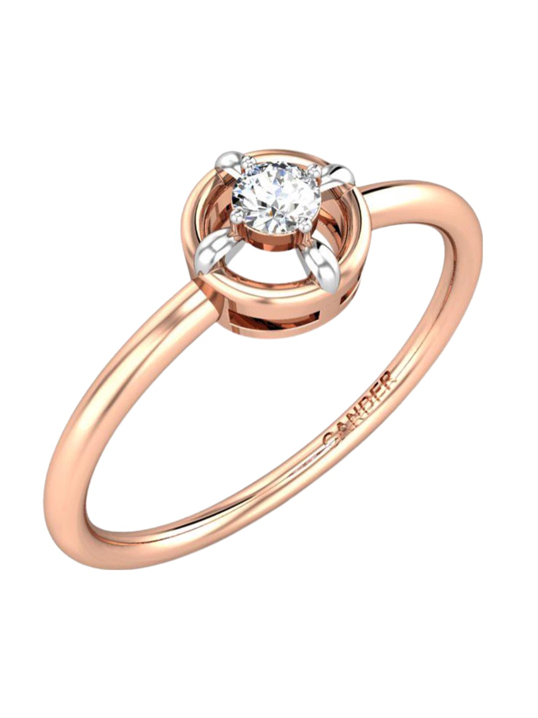 

CANDERE A KALYAN JEWELLERS COMPANY Diamond-Studded 18KT Rose Gold Ring 1.37 g