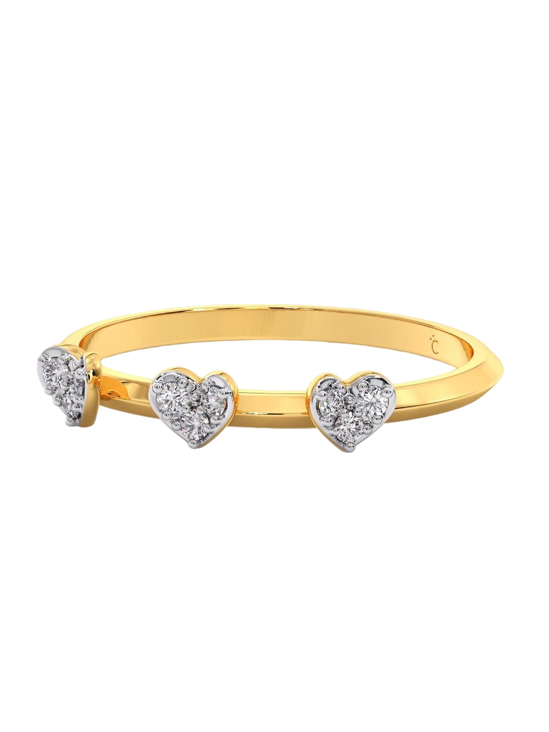 

CANDERE A KALYAN JEWELLERS COMPANY Diamond-Studded 14KT Gold Ring 1.16 g
