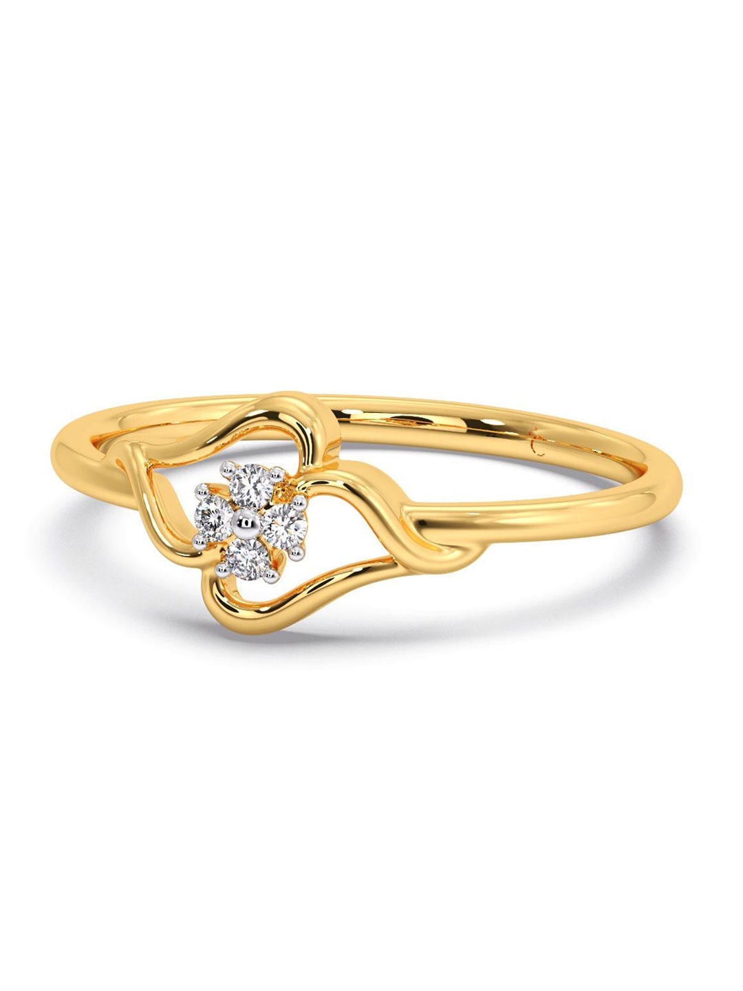 

CANDERE A KALYAN JEWELLERS COMPANY 14KT Gold Diamond Finger Ring-1.22 g, Yellow