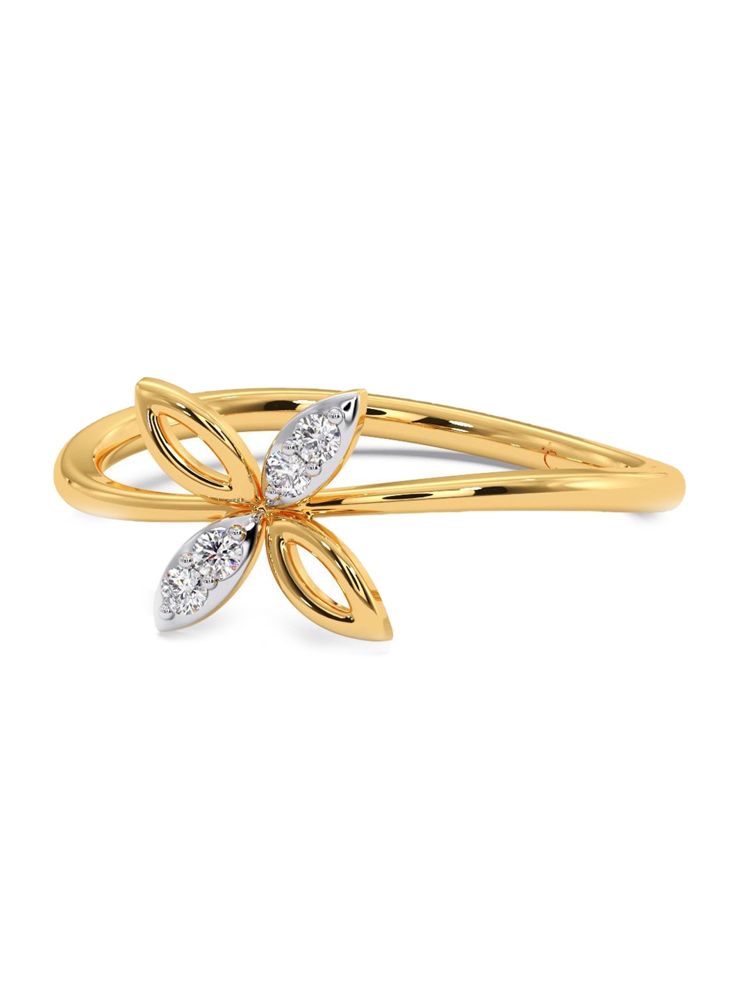 

CANDERE A KALYAN JEWELLERS COMPANY Diamond-Studded 14KT Gold Ring-1.2gm