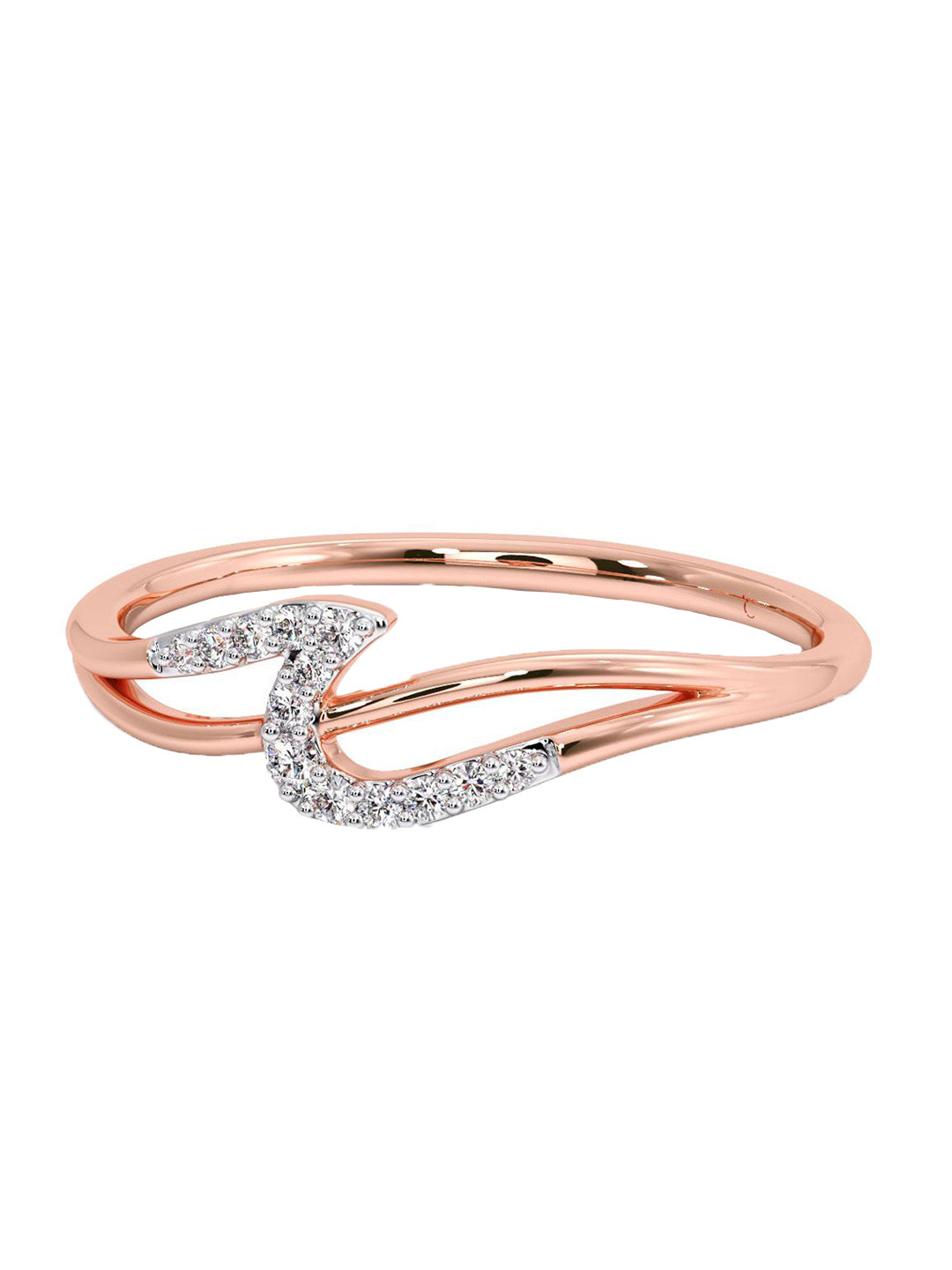

CANDERE A KALYAN JEWELLERS COMPANY Diamond-Studded 14KT Rose Gold Ring- 0.99 gm