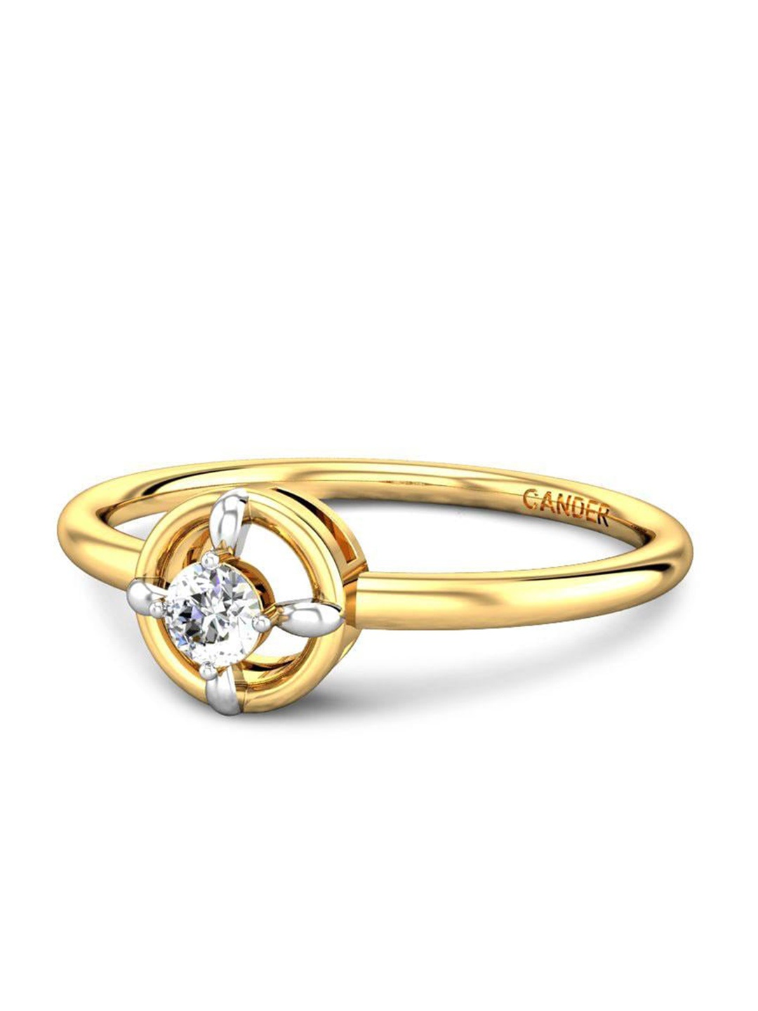 

CANDERE A KALYAN JEWELLERS COMPANY 14KT Gold Diamond Finger Ring- 1.19 g, Yellow