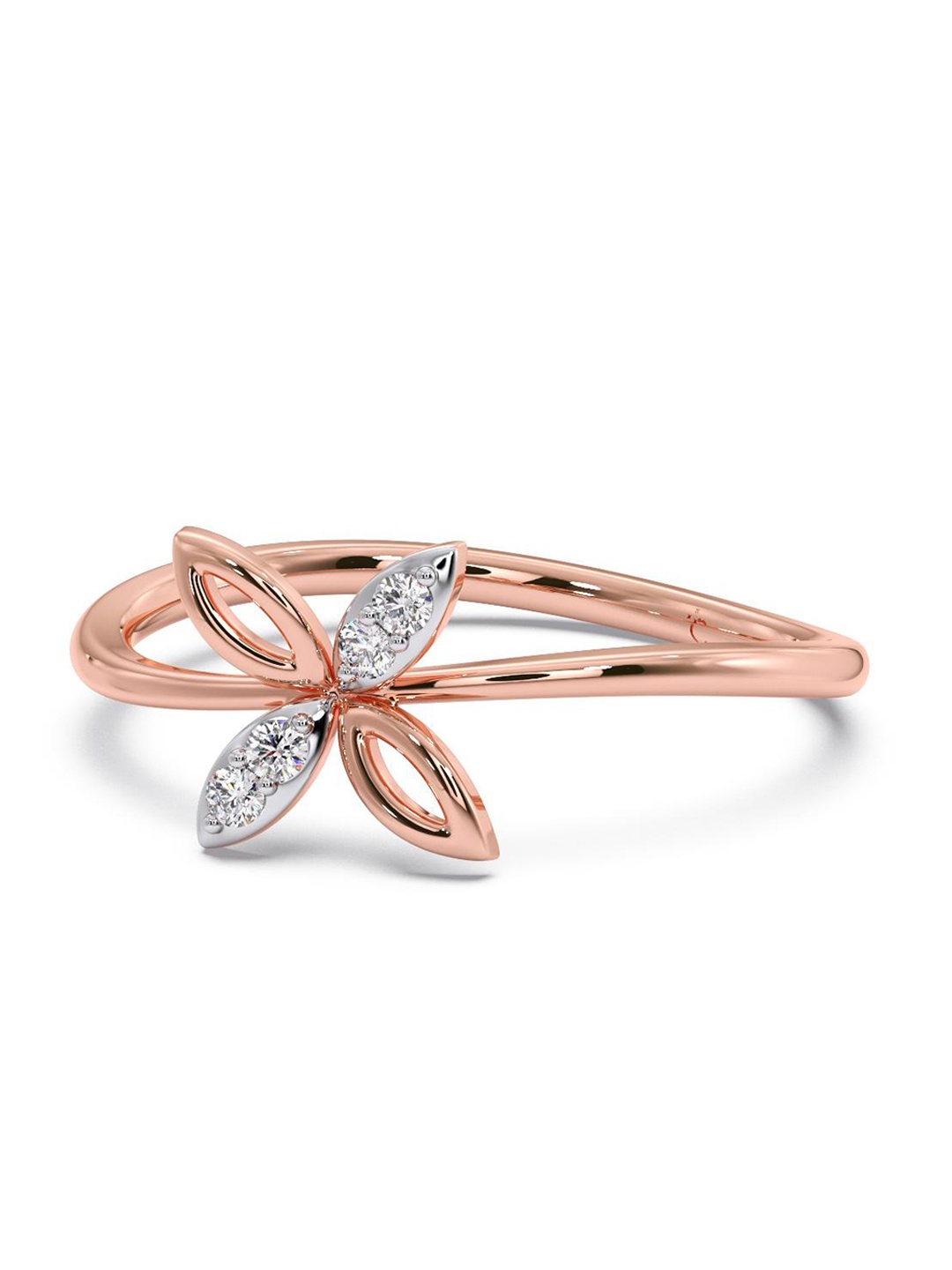 

CANDERE A KALYAN JEWELLERS COMPANY Diamond-Studded 18KT Rose Gold Ring 1.7 g