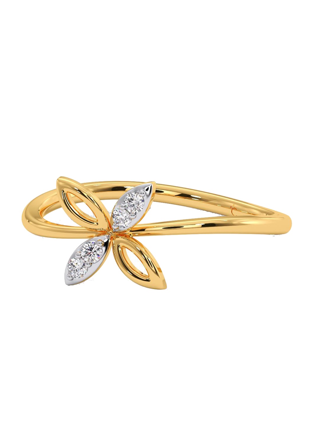 

CANDERE A KALYAN JEWELLERS COMPANY Diamond-Studded 14KT Gold Ring- 1.42gm