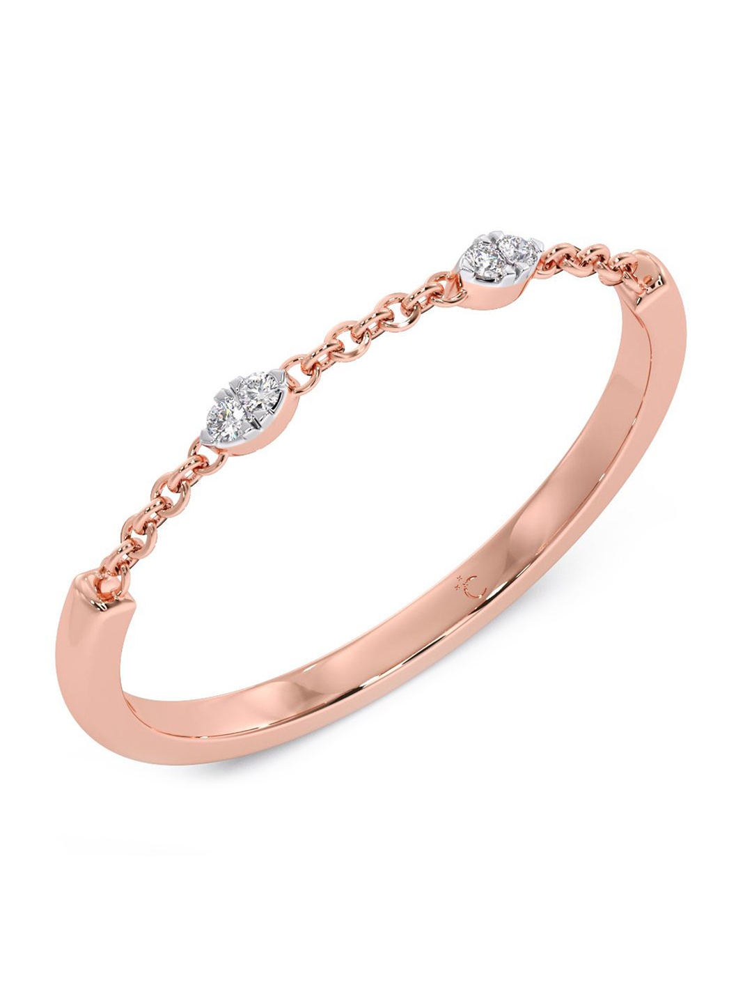 

CANDERE A KALYAN JEWELLERS COMPANY 18KT Rose Gold Diamond Finger Ring- 1.09 gm