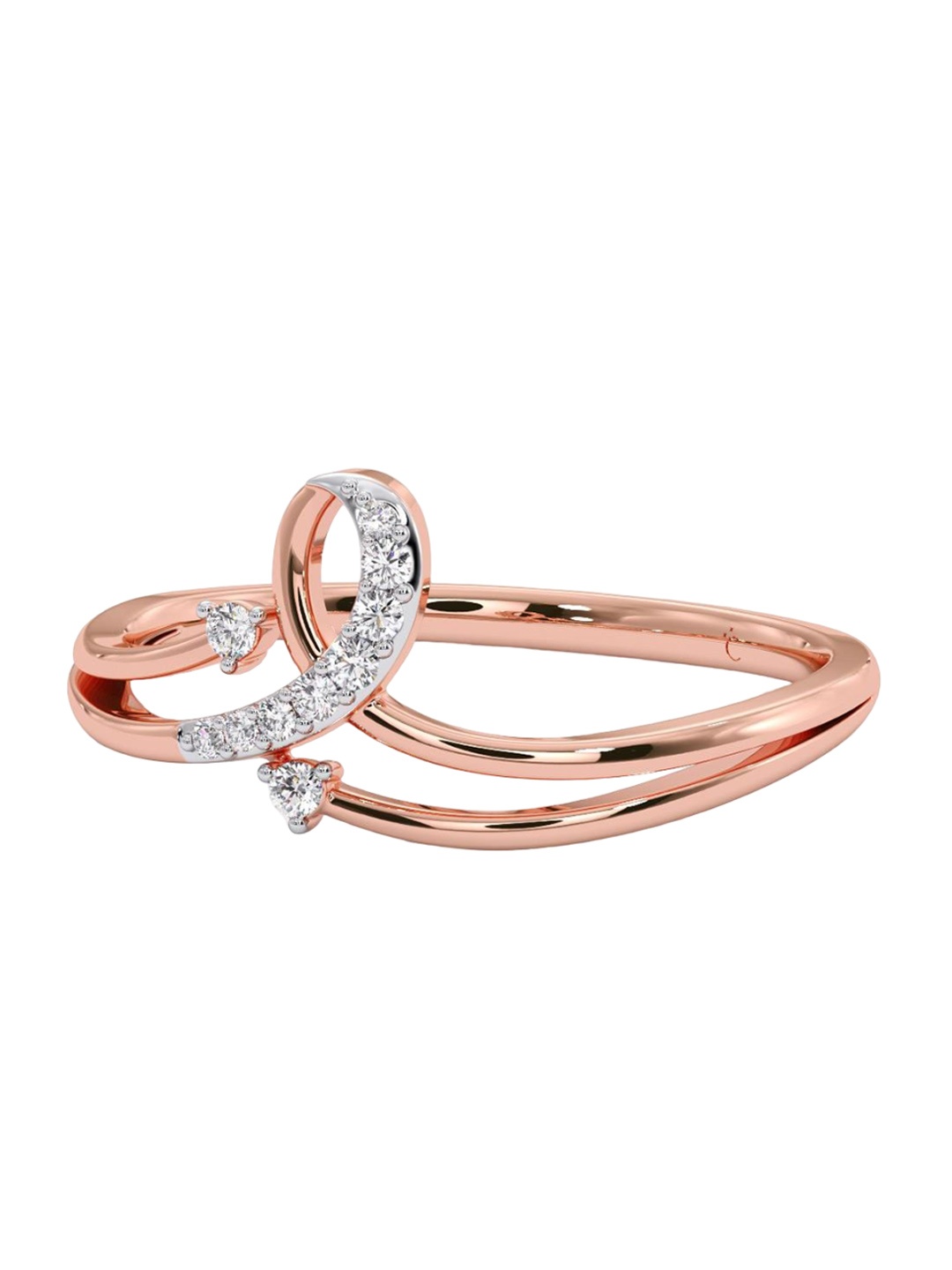 

CANDERE A KALYAN JEWELLERS COMPANY 18KT Rose Gold Diamond Finger Ring 1.08 g