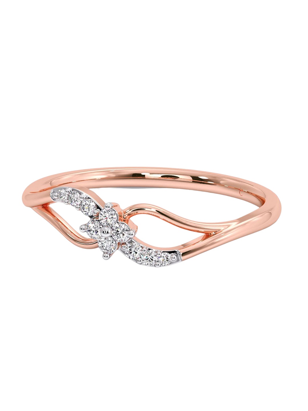 

CANDERE A KALYAN JEWELLERS COMPANY 14KT Rose Gold Diamond Finger Ring - 1.19 g