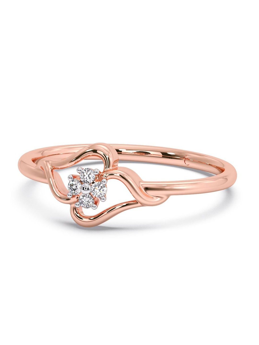 

CANDERE A KALYAN JEWELLERS COMPANY 14KT Rose Gold Diamond Finger Ring-1.24 g