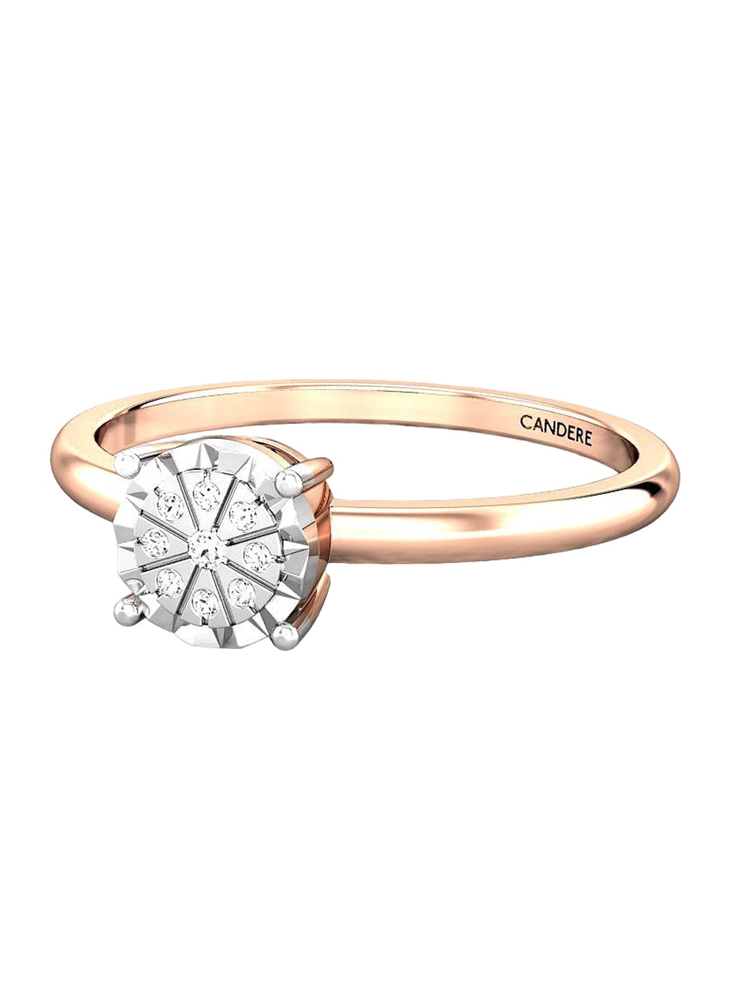 

CANDERE A KALYAN JEWELLERS COMPANY Diamond-Studded 18KT Rose Gold Ring 1.68 g