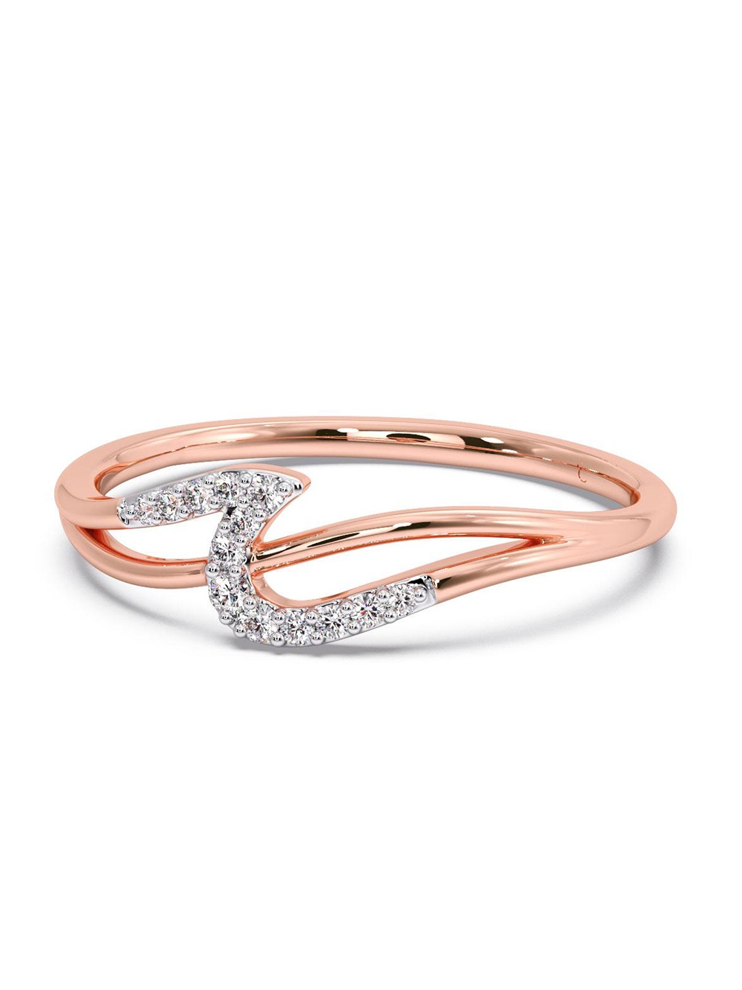 

CANDERE A KALYAN JEWELLERS COMPANY 14KT Rose-Gold Diamond Finger Ring-0.88 g